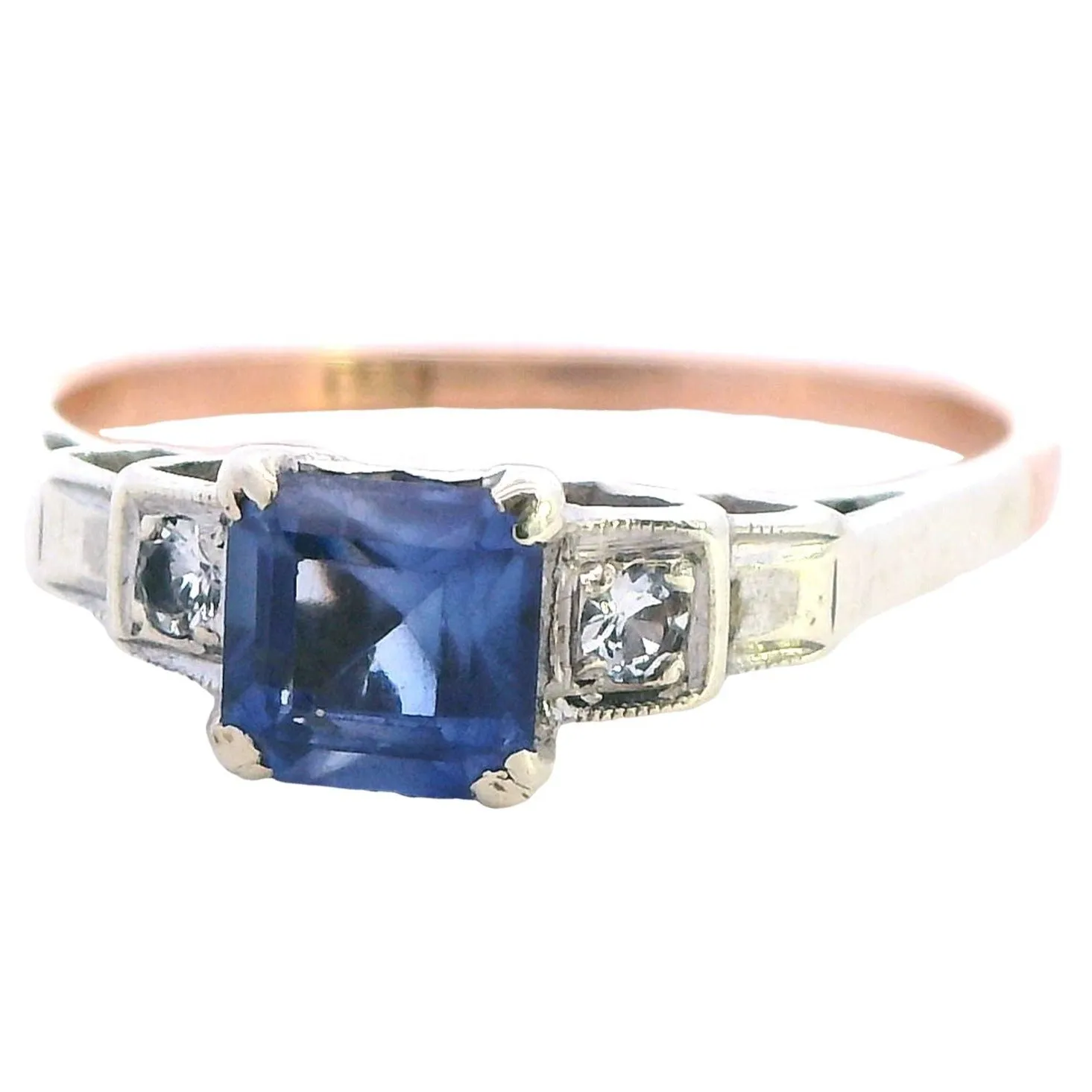 Elegant Sapphire and Diamond 9ct Yellow Gold Ring