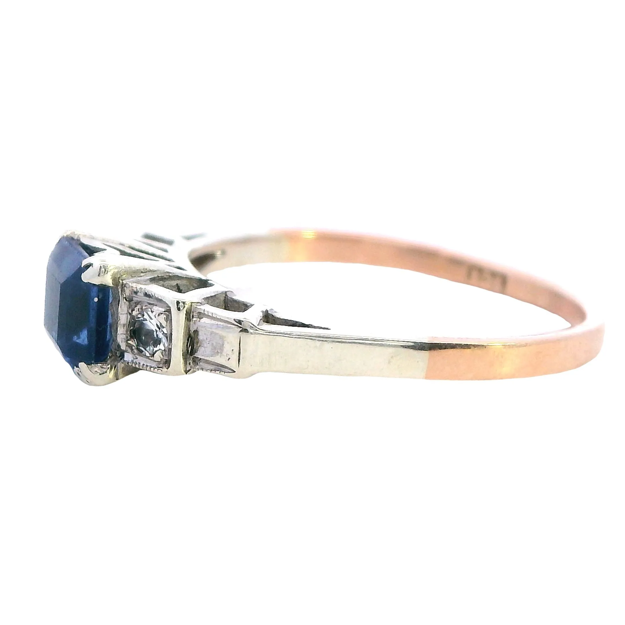 Elegant Sapphire and Diamond 9ct Yellow Gold Ring