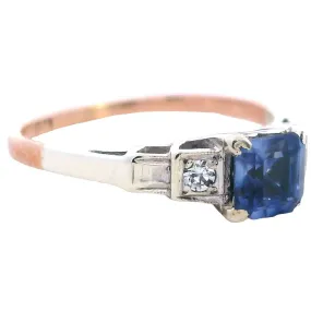 Elegant Sapphire and Diamond 9ct Yellow Gold Ring