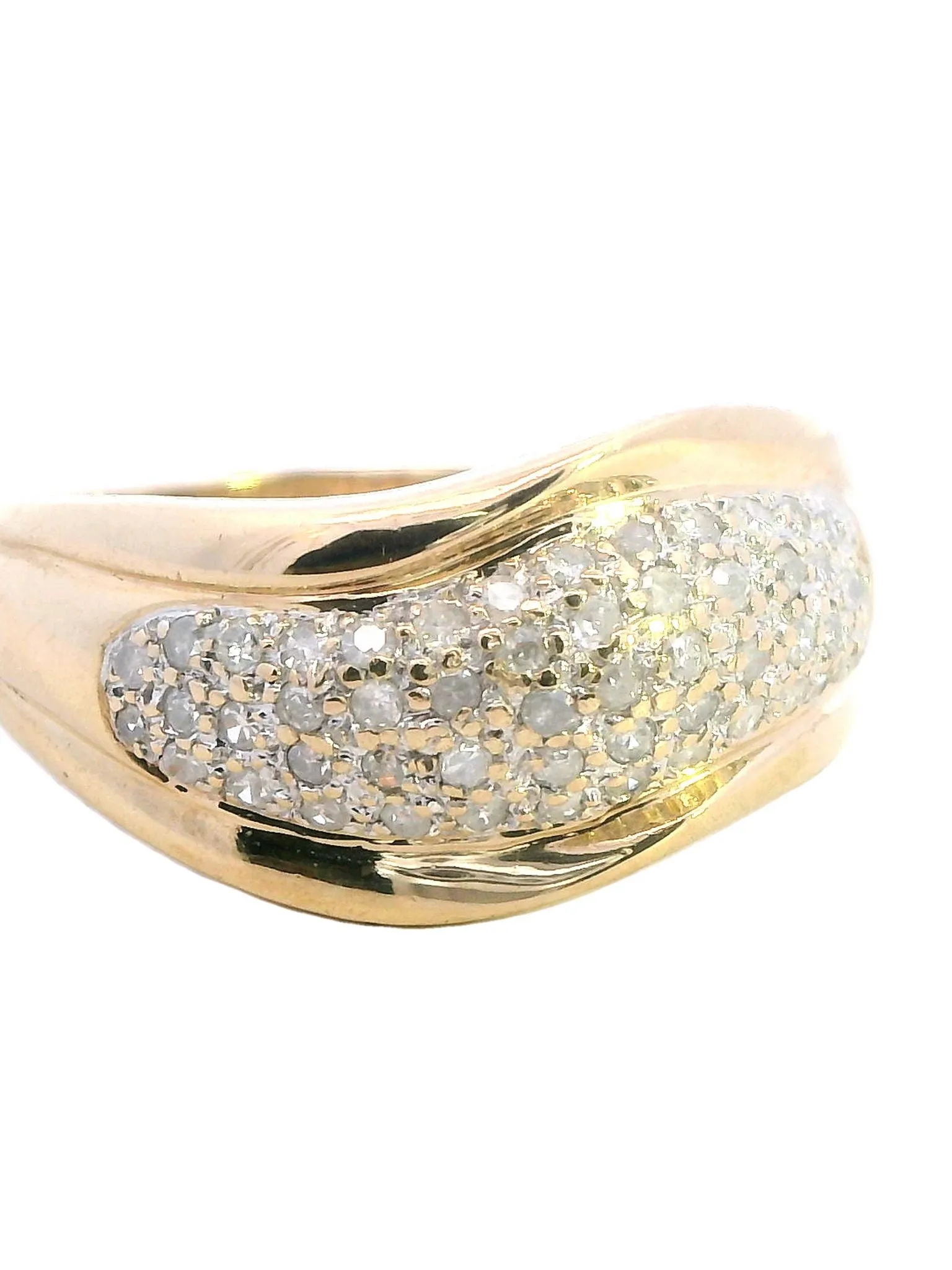 Elegant Yellow Gold Diamond Ring - Perfect for Engagement or Wedding Unisex