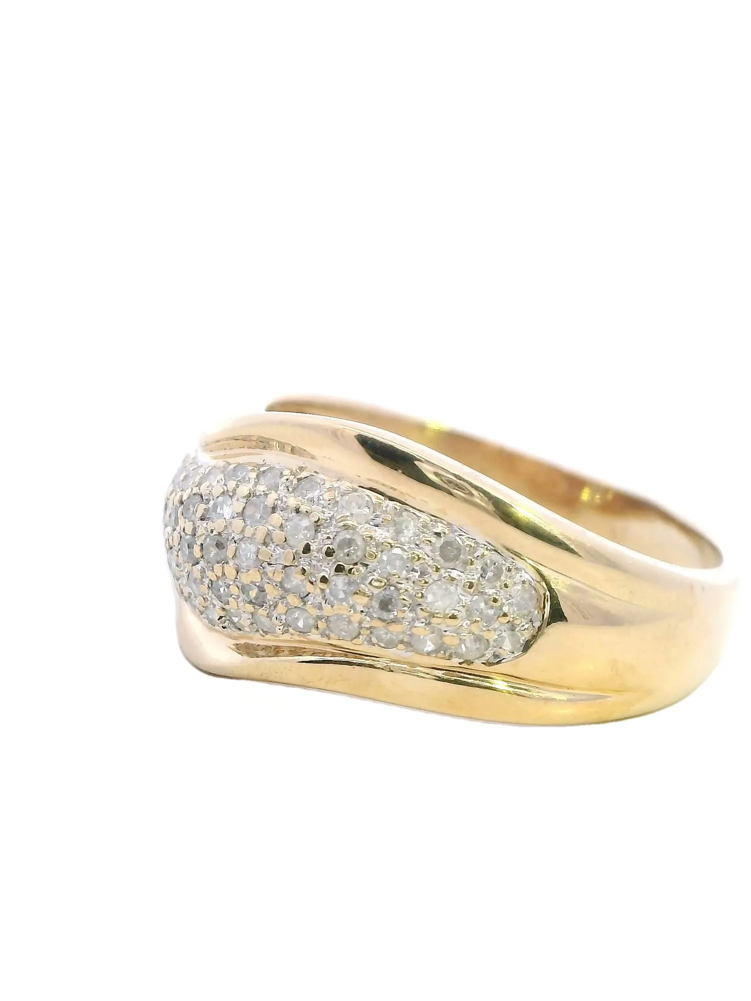 Elegant Yellow Gold Diamond Ring - Perfect for Engagement or Wedding Unisex