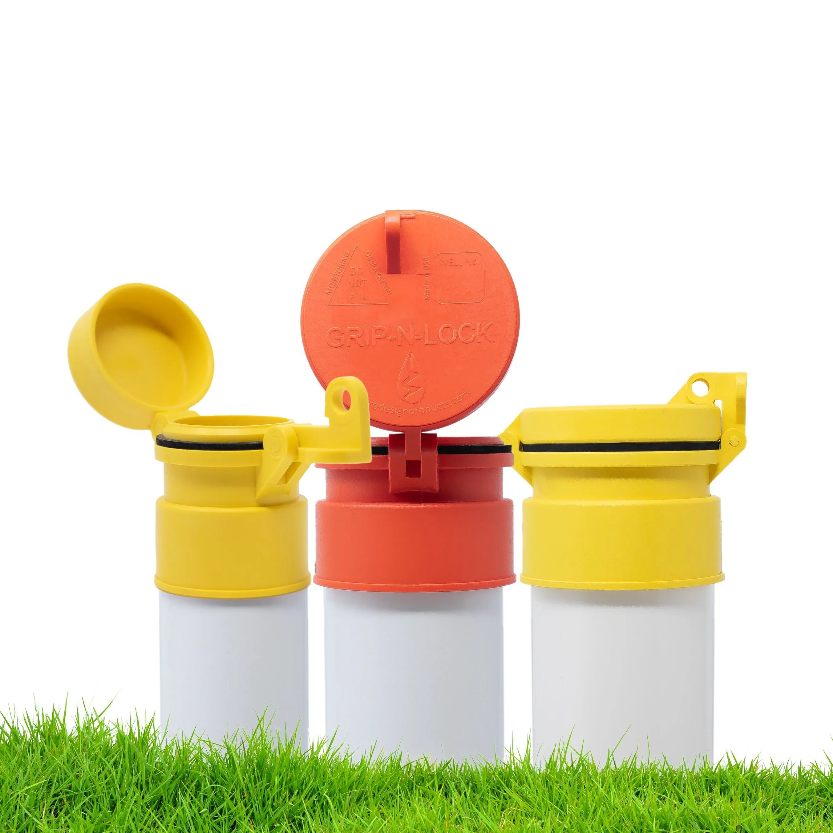 Enviro Design Products: Grip-N-Lock Well monitoring Cap, 4" Orange