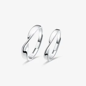 FANCIME "Mobius Knot" Adjustable Promise Sterling Silver Rings