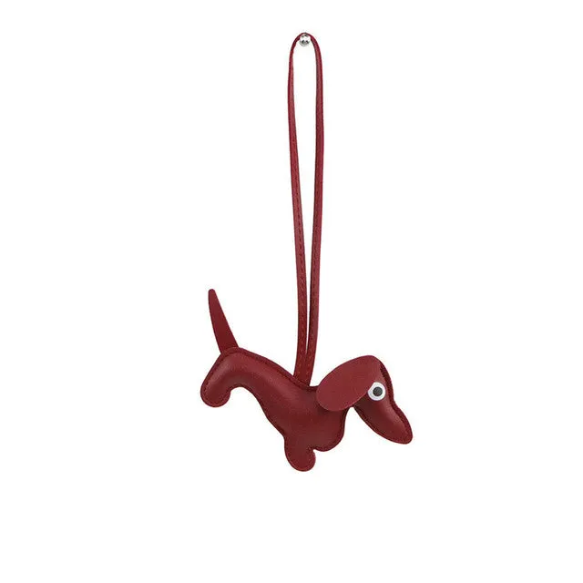 Fashion Punk puppy Bulldog Keychain PU Leather Dog Keychains for Women Bag Pendant Jewelry Trinket Men's Car Key Ring Key Chain