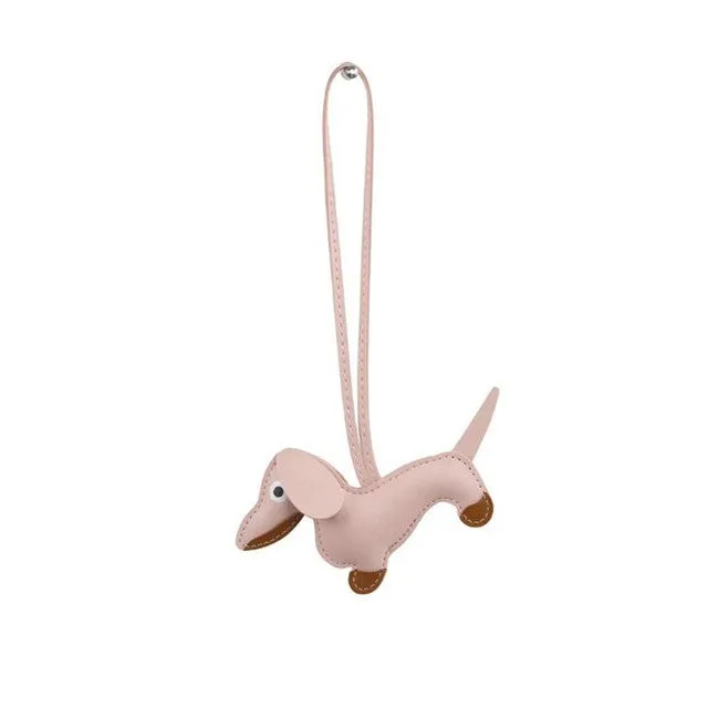 Fashion Punk puppy Bulldog Keychain PU Leather Dog Keychains for Women Bag Pendant Jewelry Trinket Men's Car Key Ring Key Chain