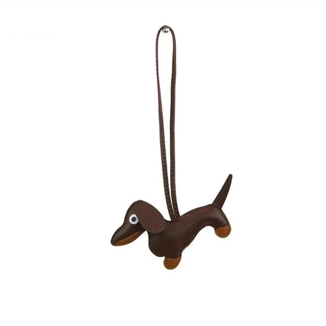 Fashion Punk puppy Bulldog Keychain PU Leather Dog Keychains for Women Bag Pendant Jewelry Trinket Men's Car Key Ring Key Chain