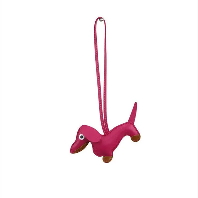 Fashion Punk puppy Bulldog Keychain PU Leather Dog Keychains for Women Bag Pendant Jewelry Trinket Men's Car Key Ring Key Chain