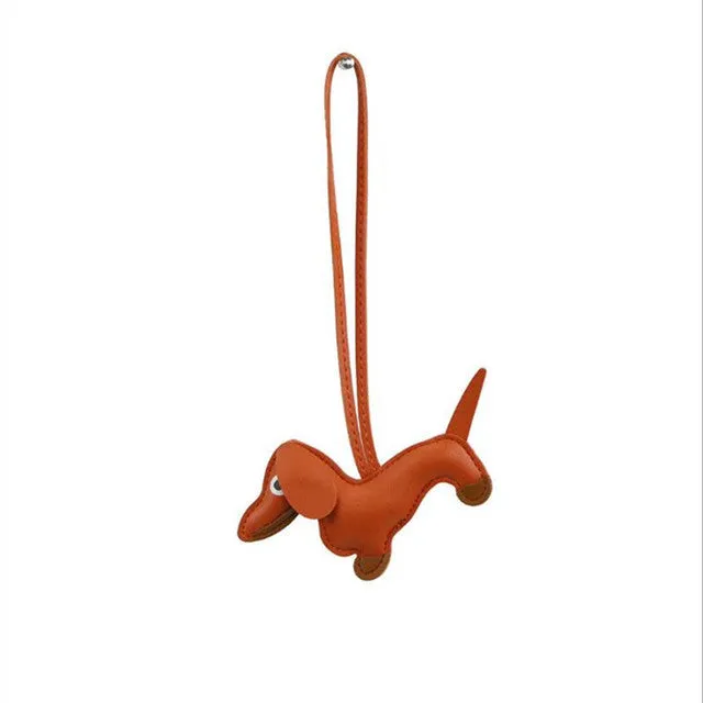 Fashion Punk puppy Bulldog Keychain PU Leather Dog Keychains for Women Bag Pendant Jewelry Trinket Men's Car Key Ring Key Chain