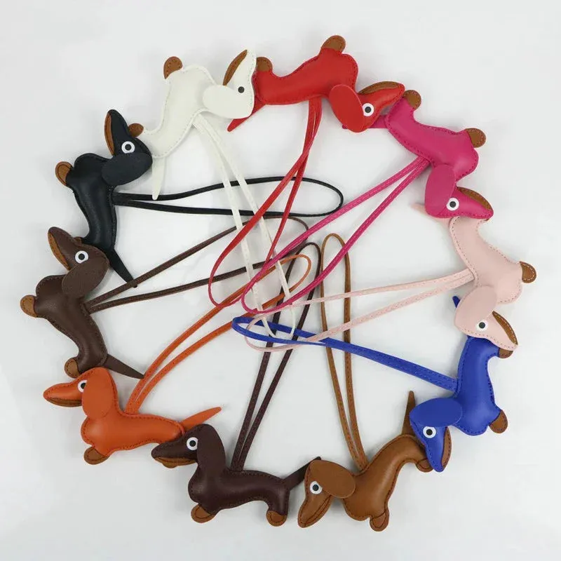 Fashion Punk puppy Bulldog Keychain PU Leather Dog Keychains for Women Bag Pendant Jewelry Trinket Men's Car Key Ring Key Chain