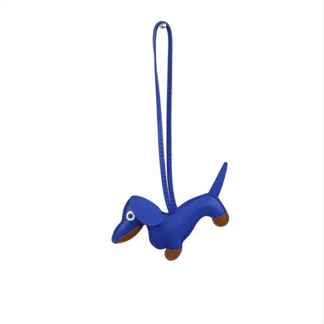 Fashion Punk puppy Bulldog Keychain PU Leather Dog Keychains for Women Bag Pendant Jewelry Trinket Men's Car Key Ring Key Chain
