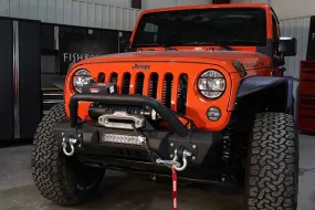 Fishbone 2007 to 2018 JK Wrangler Front Stubby Winch Bumper with Tube Guard