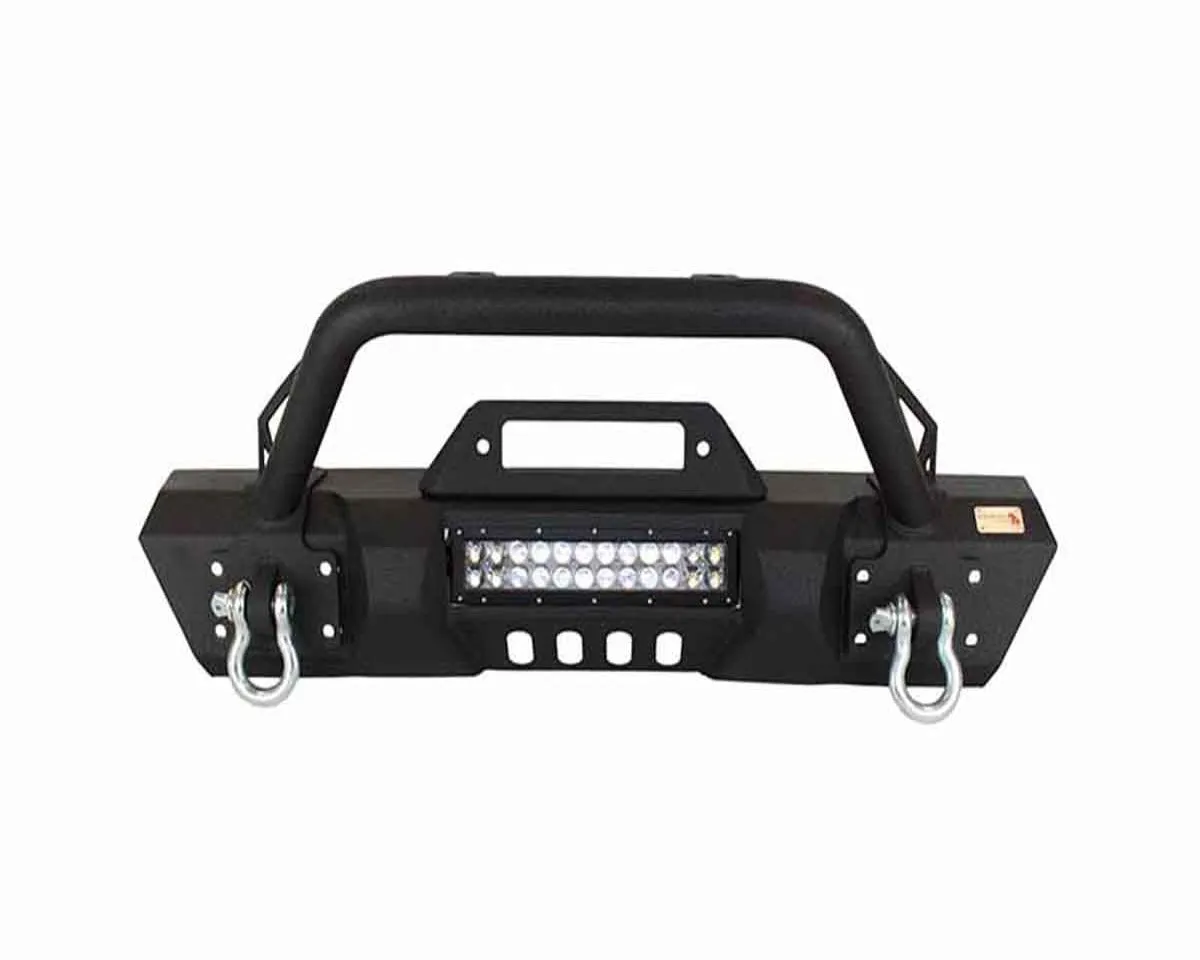 Fishbone 2007 to 2018 JK Wrangler Front Stubby Winch Bumper with Tube Guard