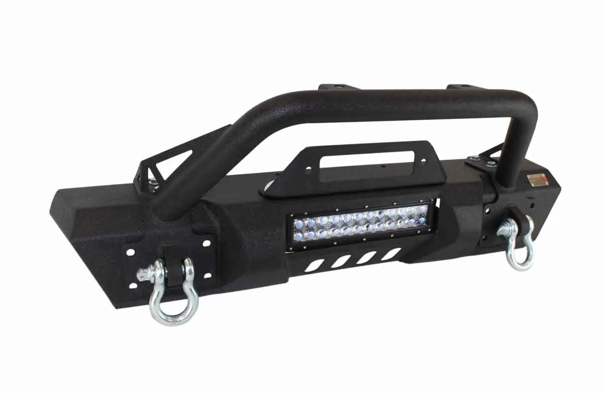 Fishbone 2007 to 2018 JK Wrangler Front Stubby Winch Bumper with Tube Guard