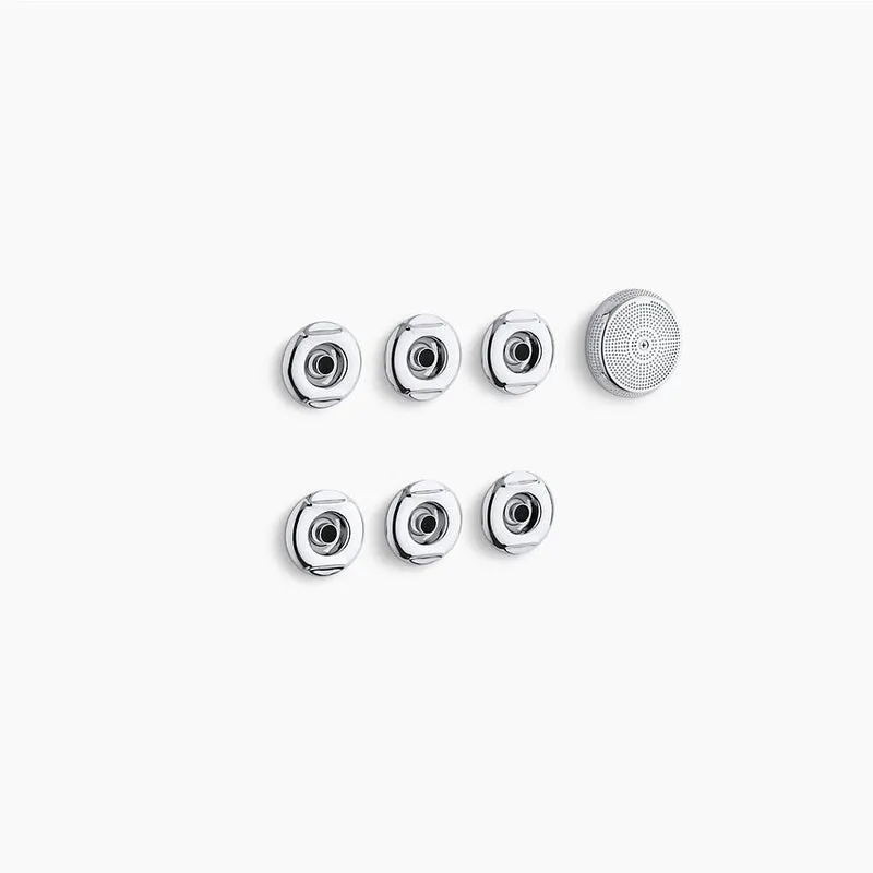 Flexjet Whirlpool Six Jet Trim Kit in Polished Chrome