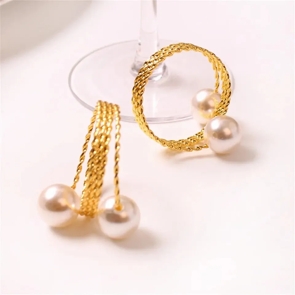 Gold Color Napkin Holder Rings-Spring Pearls