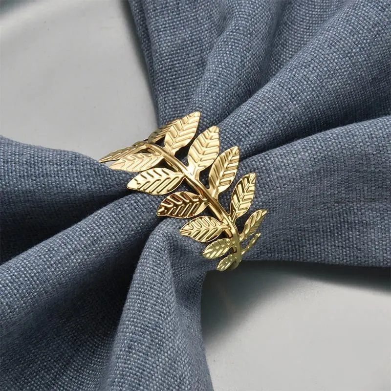 Gold Color Napkin Holder Rings-Wheat