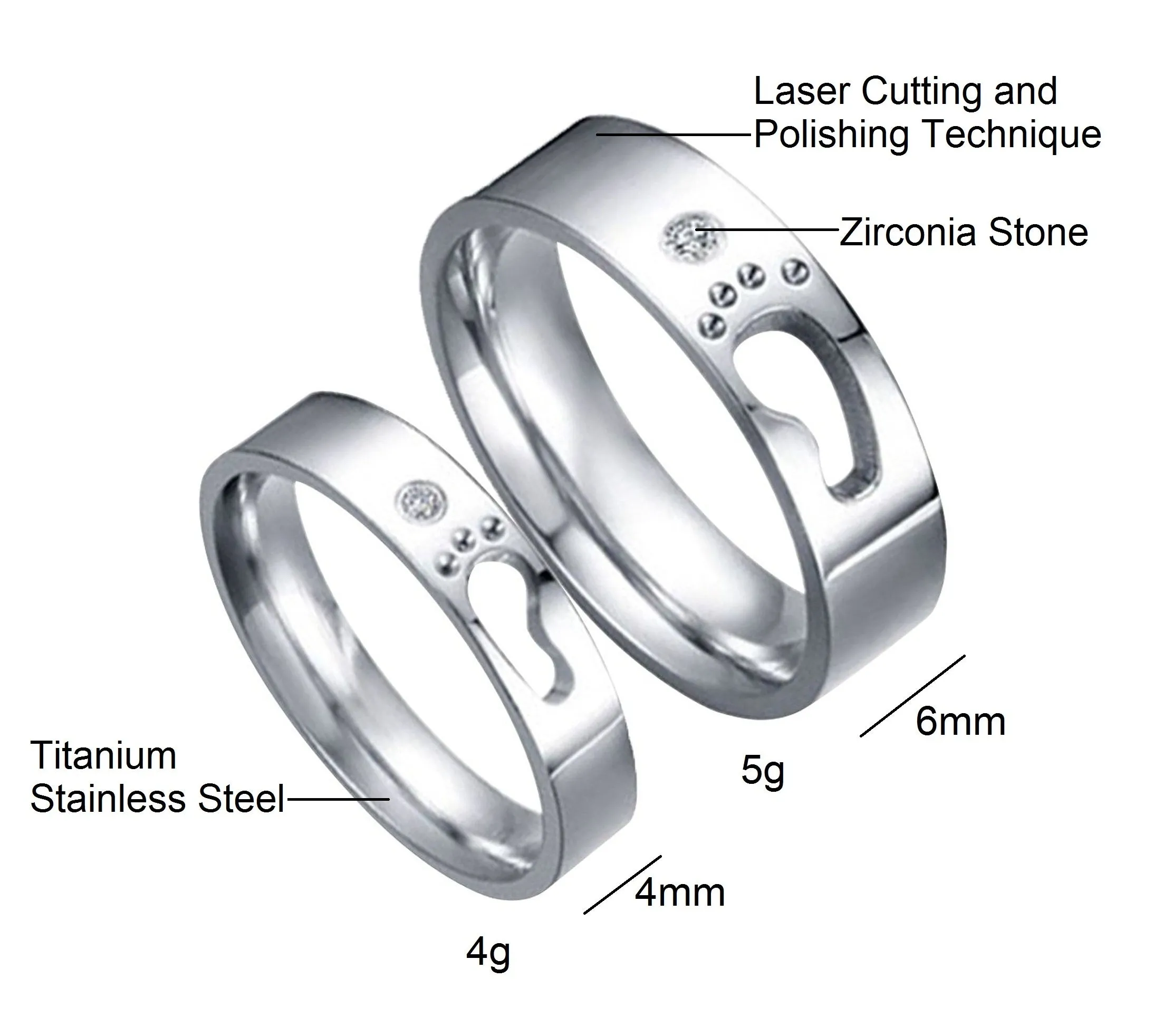 His & Hers Matching Set Step by Step Style Couple Rings, Wedding Band Set, Valentine, Anniversary, Wedding, Promise, Engagement Ring