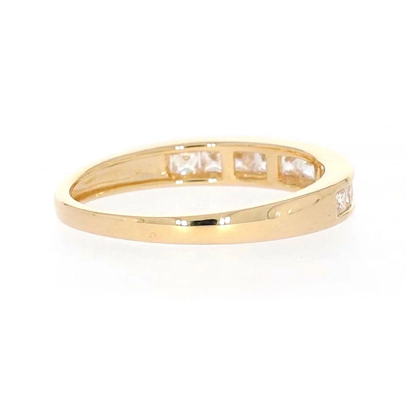 HUSH 9ct Yellow Gold Princess Cut with 1/2 CARAT tw of Diamond Simulants Ring