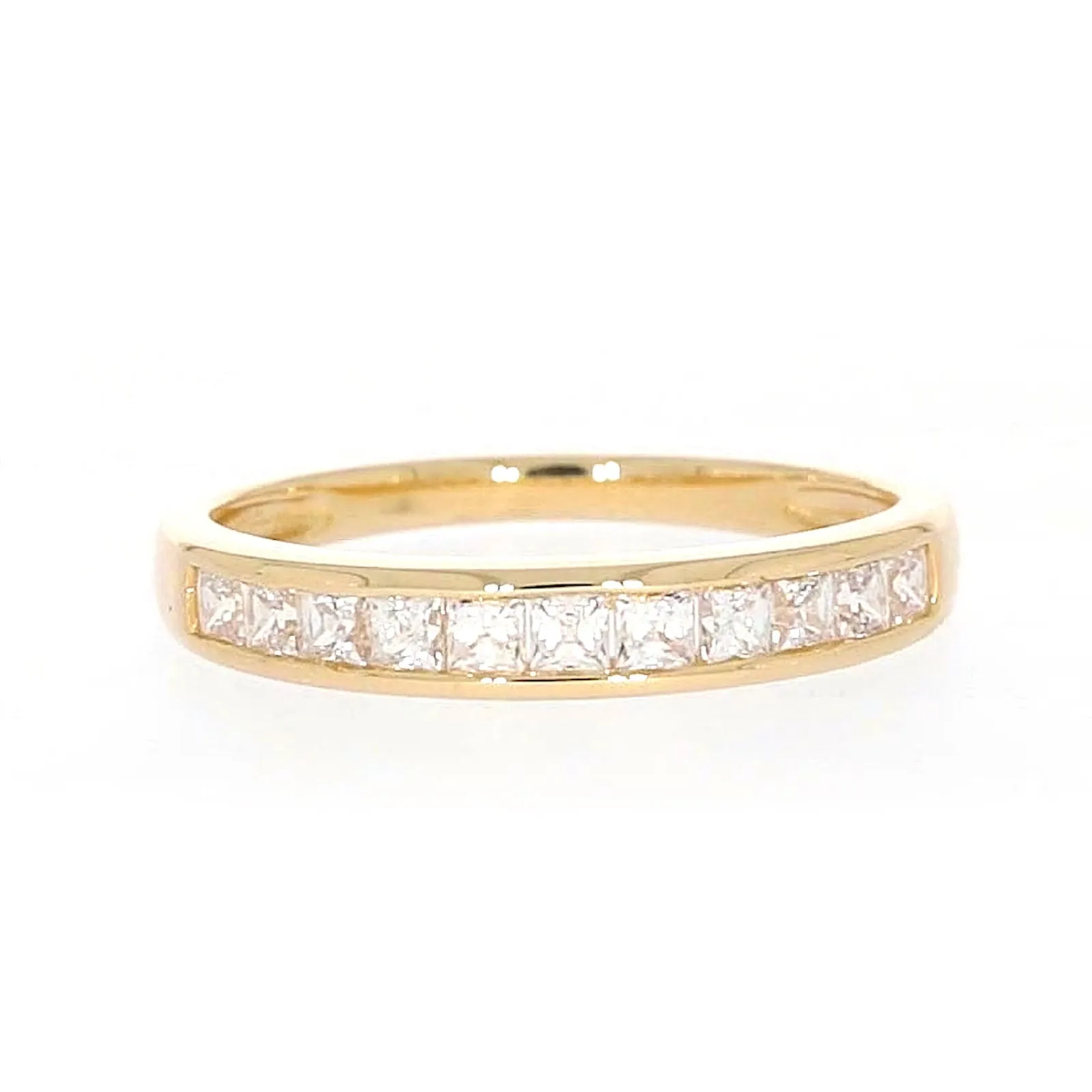 HUSH 9ct Yellow Gold Princess Cut with 1/2 CARAT tw of Diamond Simulants Ring
