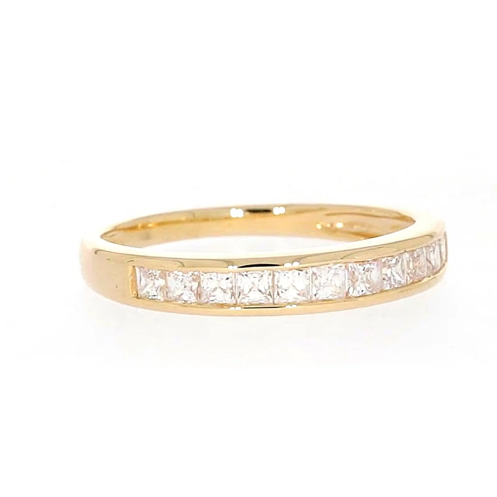 HUSH 9ct Yellow Gold Princess Cut with 1/2 CARAT tw of Diamond Simulants Ring