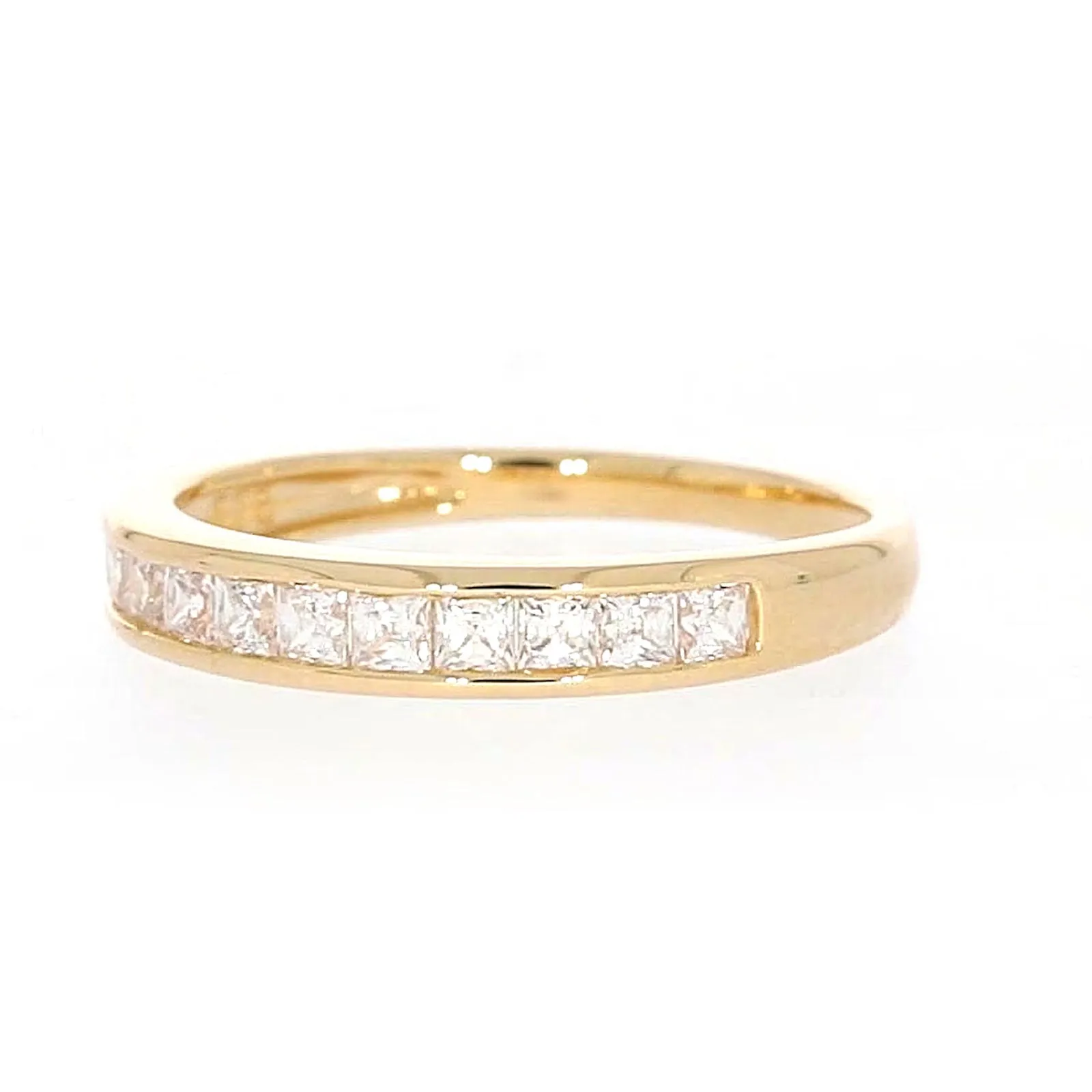 HUSH 9ct Yellow Gold Princess Cut with 1/2 CARAT tw of Diamond Simulants Ring