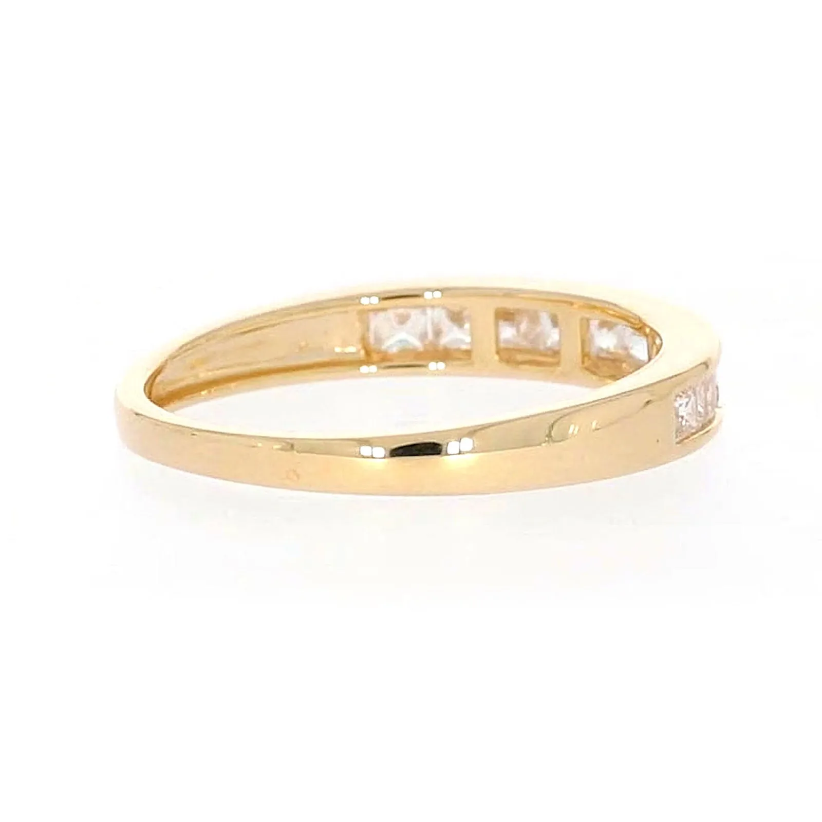 HUSH 9ct Yellow Gold Princess Cut with 1/2 CARAT tw of Diamond Simulants Ring