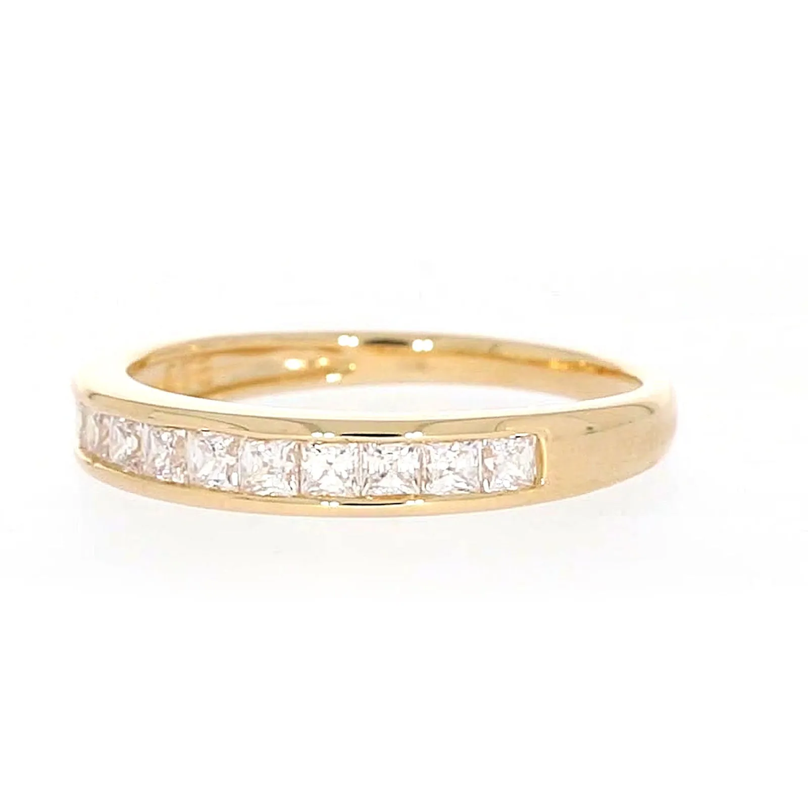 HUSH 9ct Yellow Gold Princess Cut with 1/2 CARAT tw of Diamond Simulants Ring