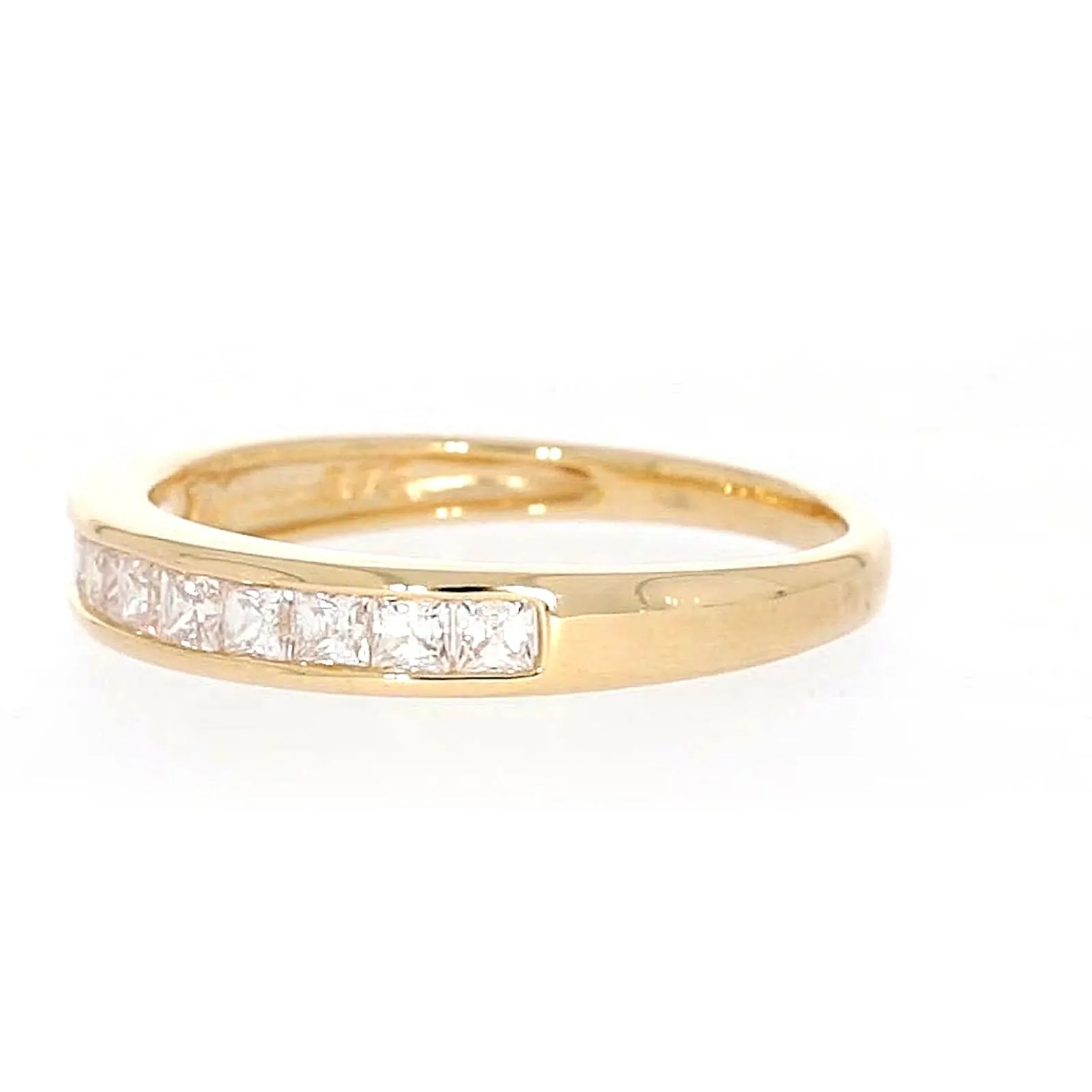 HUSH 9ct Yellow Gold Princess Cut with 1/2 CARAT tw of Diamond Simulants Ring