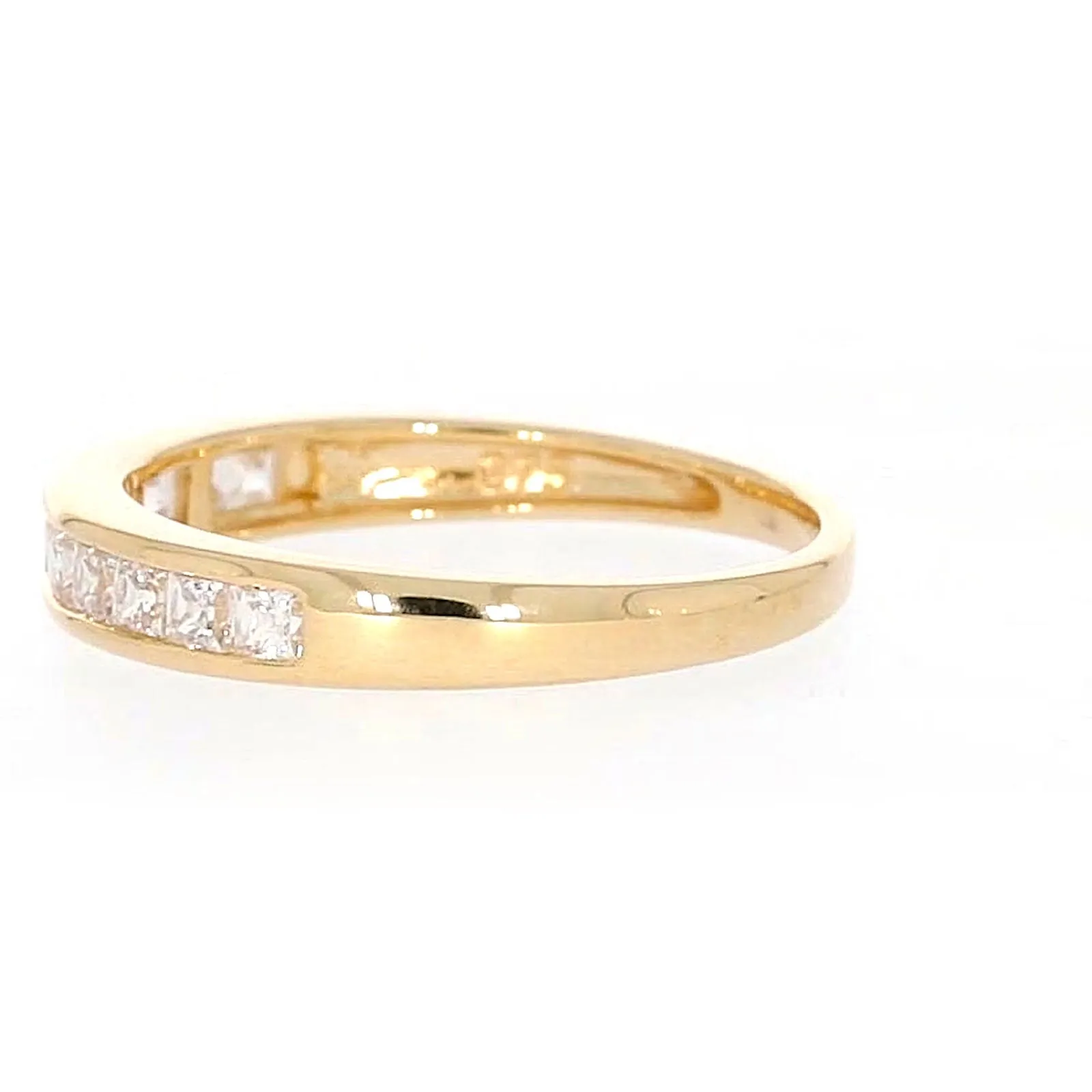 HUSH 9ct Yellow Gold Princess Cut with 1/2 CARAT tw of Diamond Simulants Ring