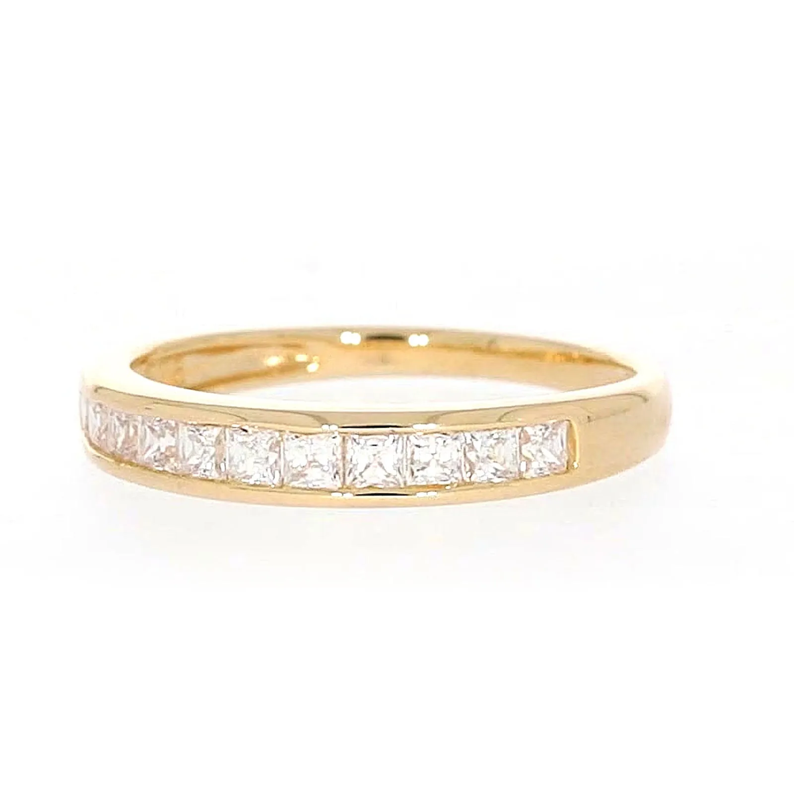 HUSH 9ct Yellow Gold Princess Cut with 1/2 CARAT tw of Diamond Simulants Ring