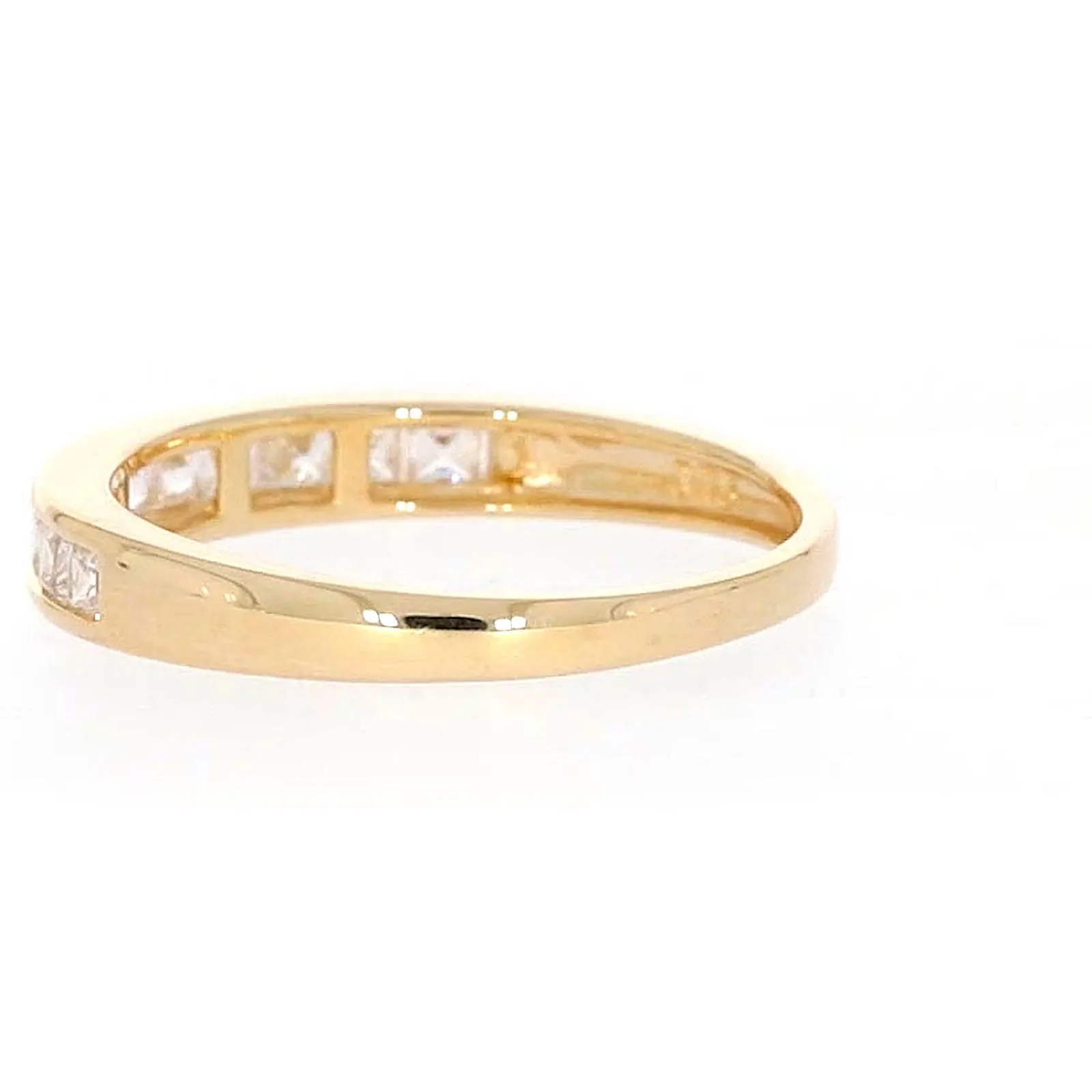 HUSH 9ct Yellow Gold Princess Cut with 1/2 CARAT tw of Diamond Simulants Ring