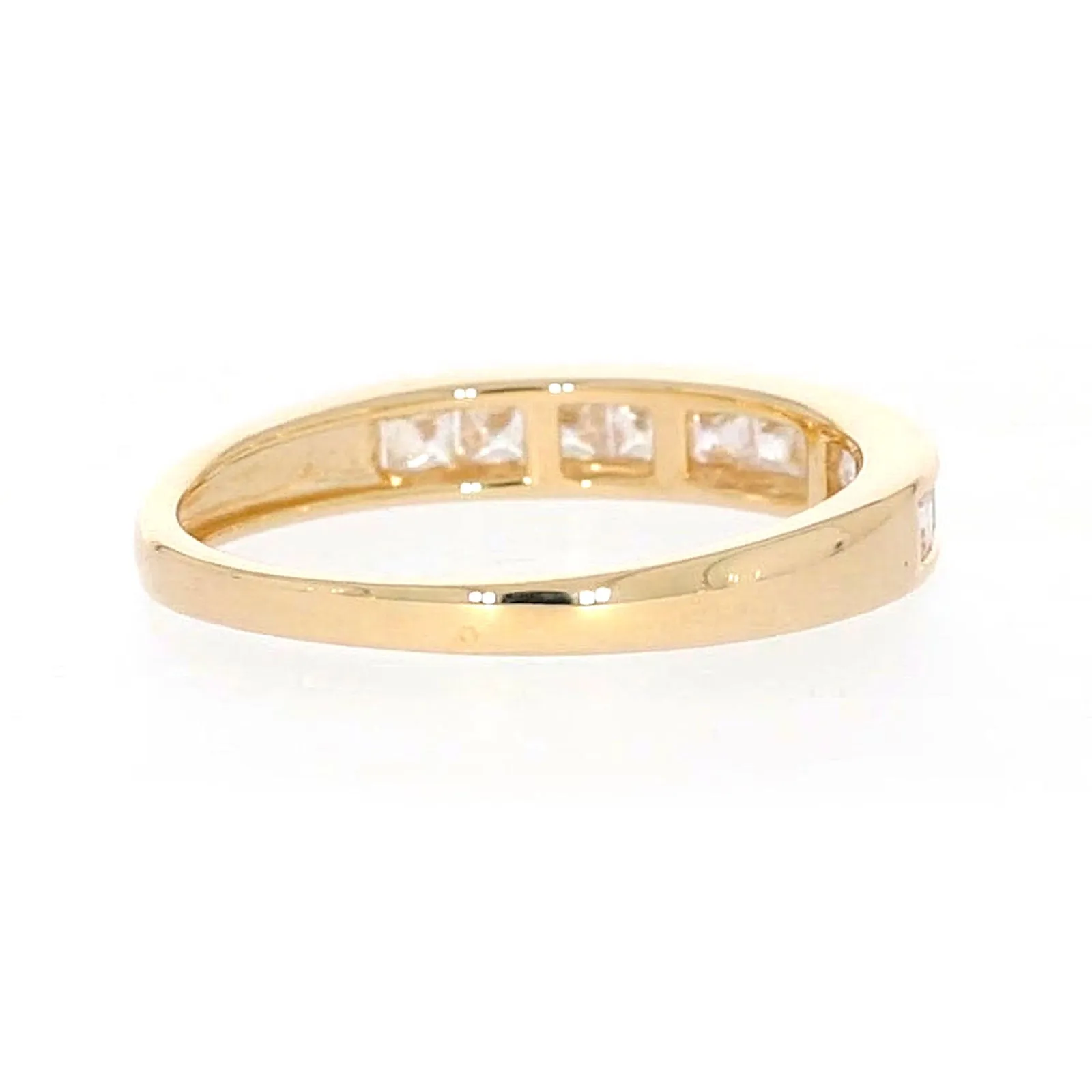 HUSH 9ct Yellow Gold Princess Cut with 1/2 CARAT tw of Diamond Simulants Ring