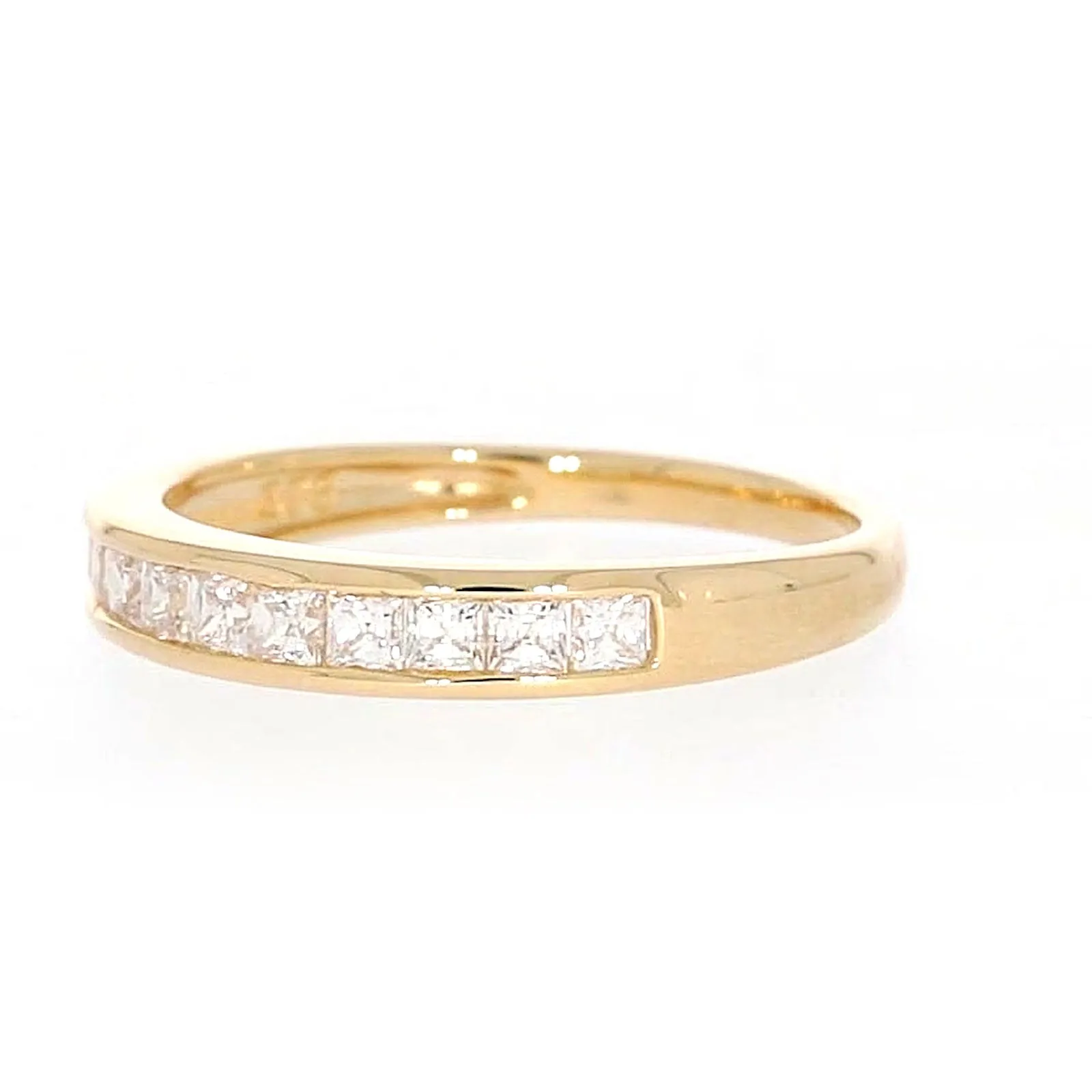HUSH 9ct Yellow Gold Princess Cut with 1/2 CARAT tw of Diamond Simulants Ring