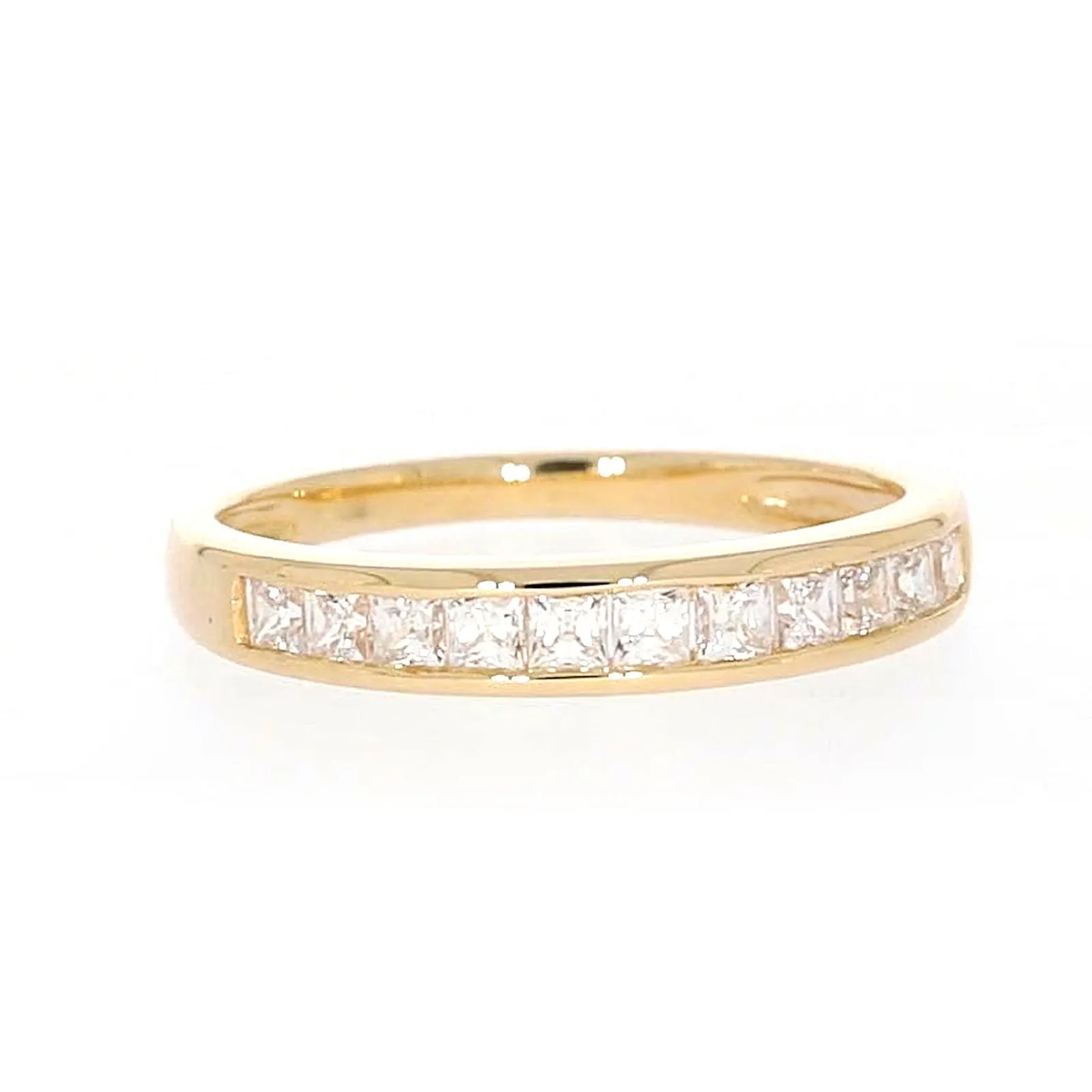HUSH 9ct Yellow Gold Princess Cut with 1/2 CARAT tw of Diamond Simulants Ring
