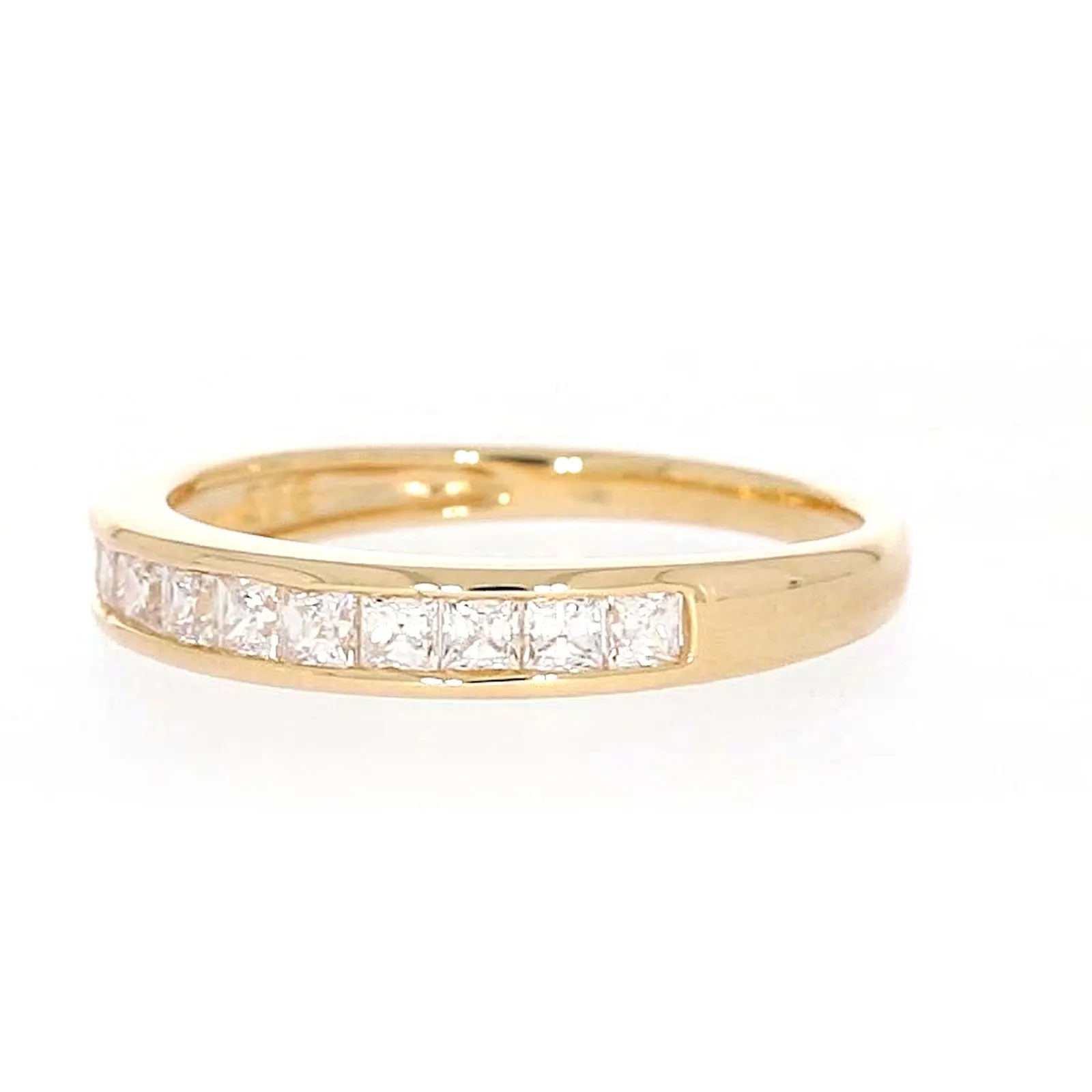 HUSH 9ct Yellow Gold Princess Cut with 1/2 CARAT tw of Diamond Simulants Ring