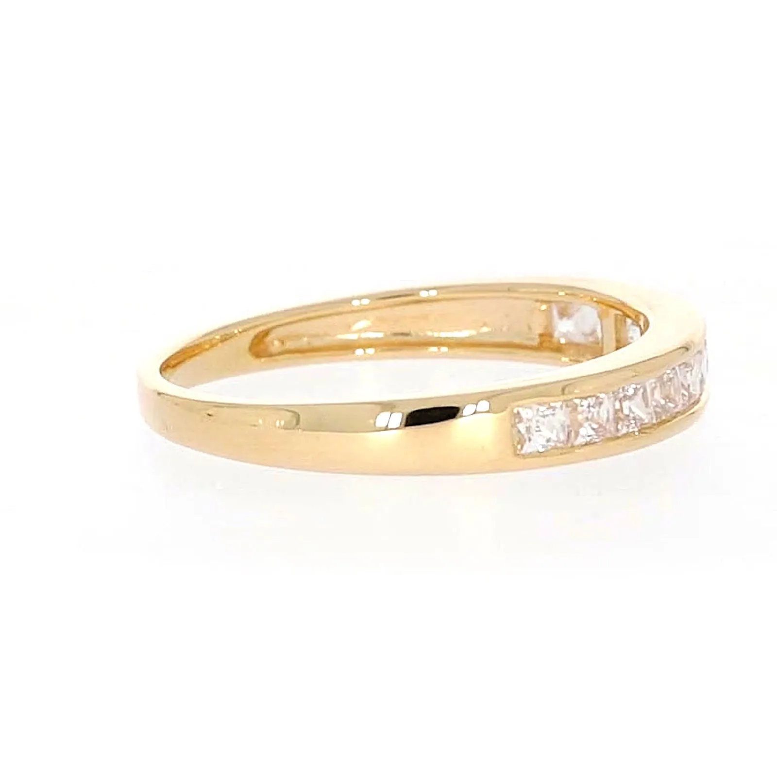 HUSH 9ct Yellow Gold Princess Cut with 1/2 CARAT tw of Diamond Simulants Ring