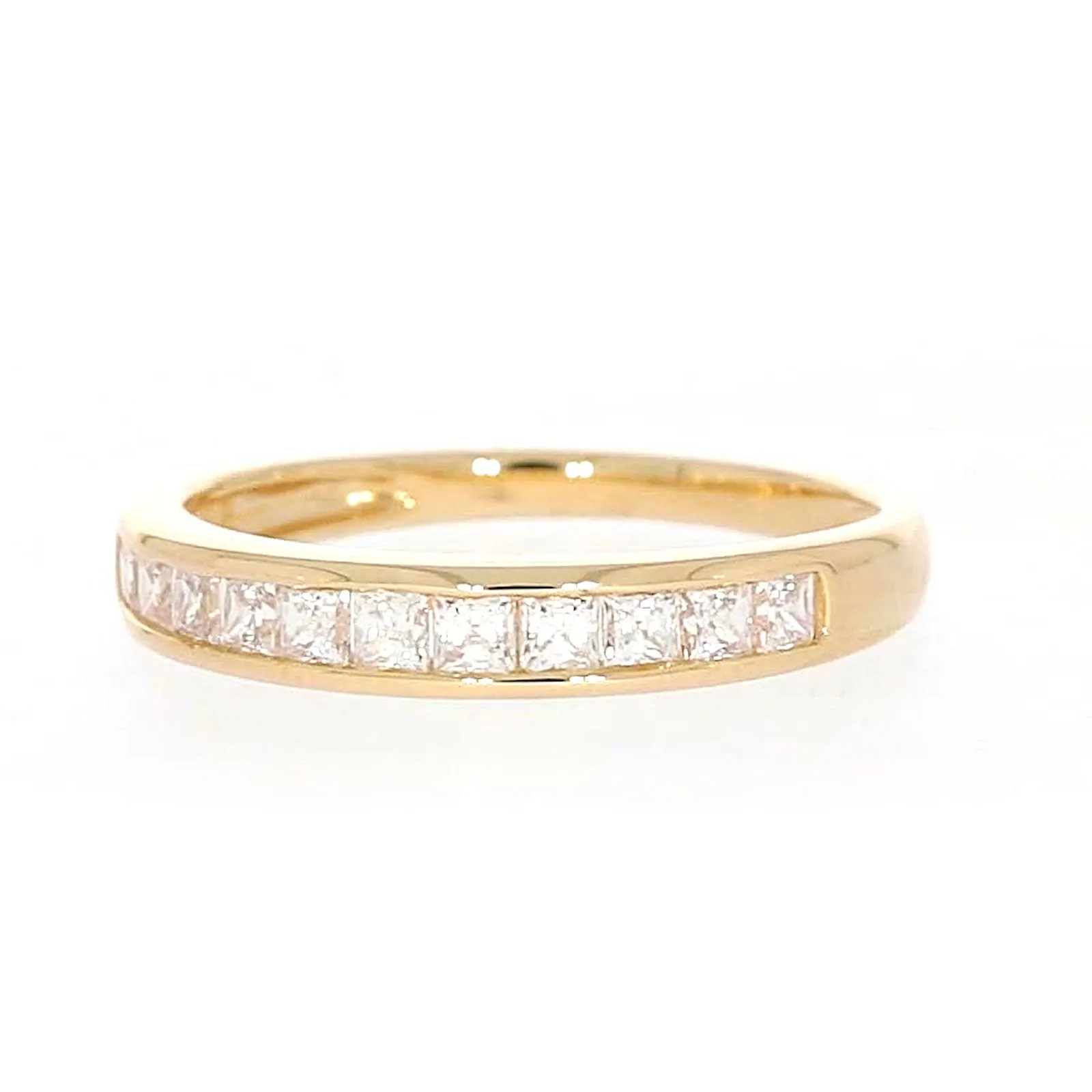 HUSH 9ct Yellow Gold Princess Cut with 1/2 CARAT tw of Diamond Simulants Ring