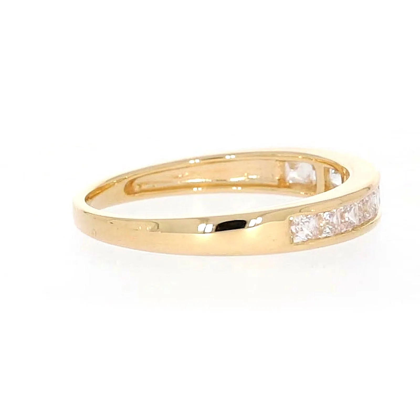 HUSH 9ct Yellow Gold Princess Cut with 1/2 CARAT tw of Diamond Simulants Ring