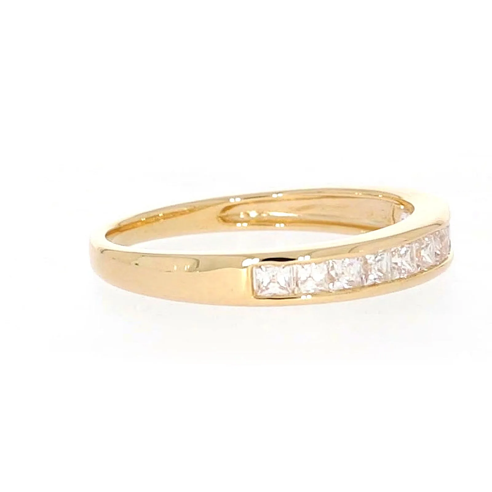HUSH 9ct Yellow Gold Princess Cut with 1/2 CARAT tw of Diamond Simulants Ring