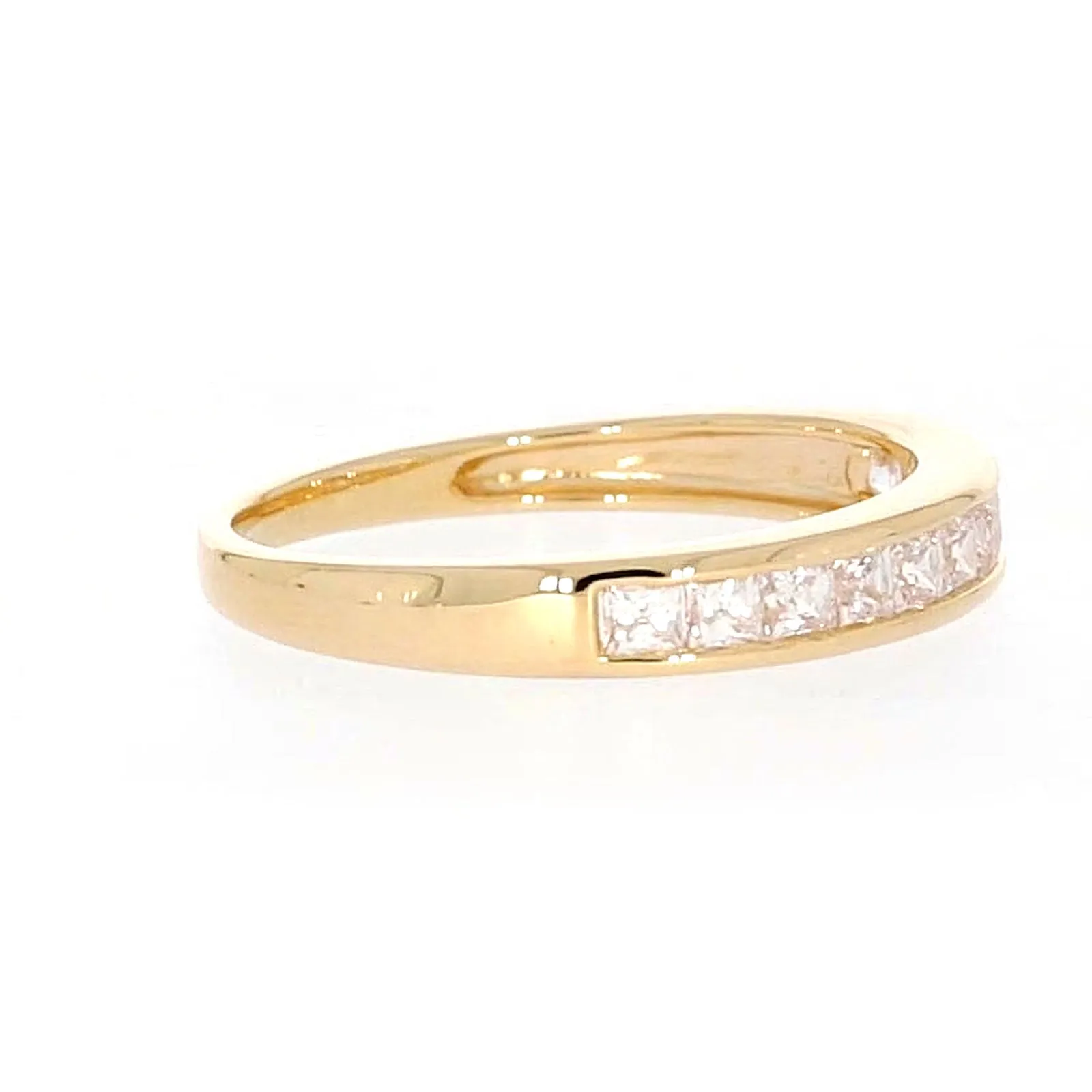 HUSH 9ct Yellow Gold Princess Cut with 1/2 CARAT tw of Diamond Simulants Ring
