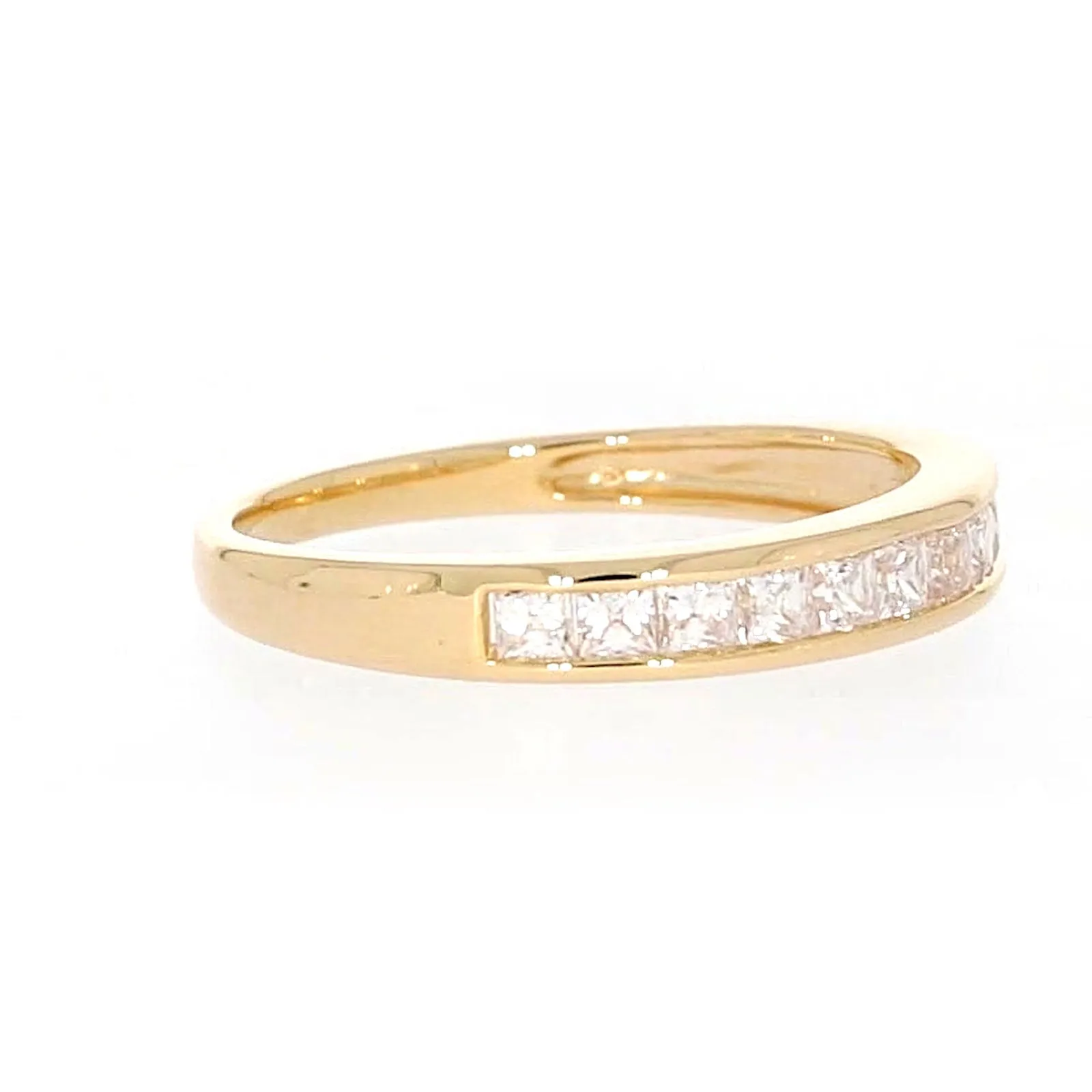 HUSH 9ct Yellow Gold Princess Cut with 1/2 CARAT tw of Diamond Simulants Ring