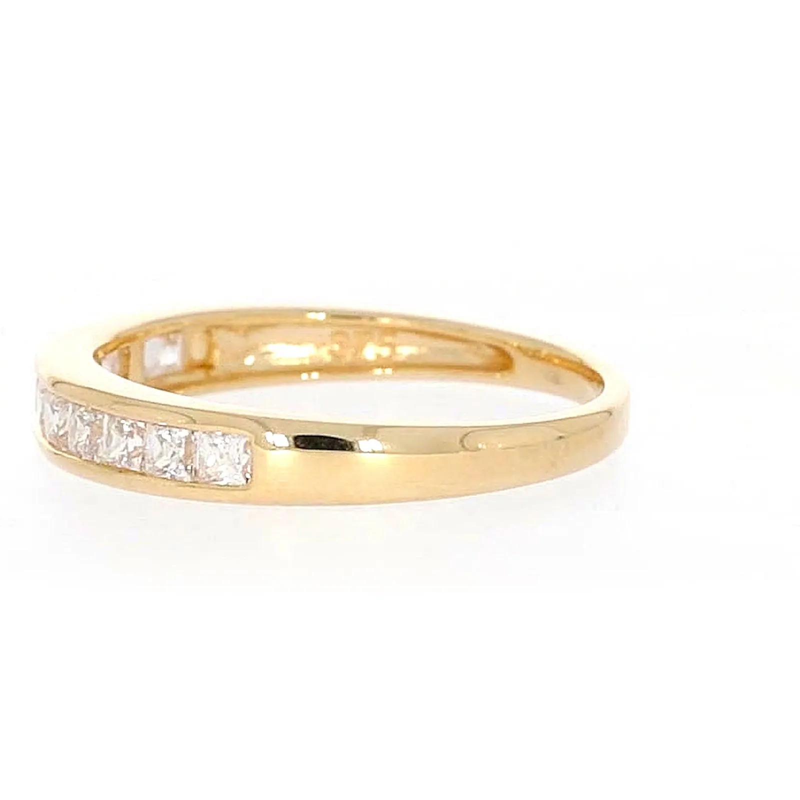 HUSH 9ct Yellow Gold Princess Cut with 1/2 CARAT tw of Diamond Simulants Ring