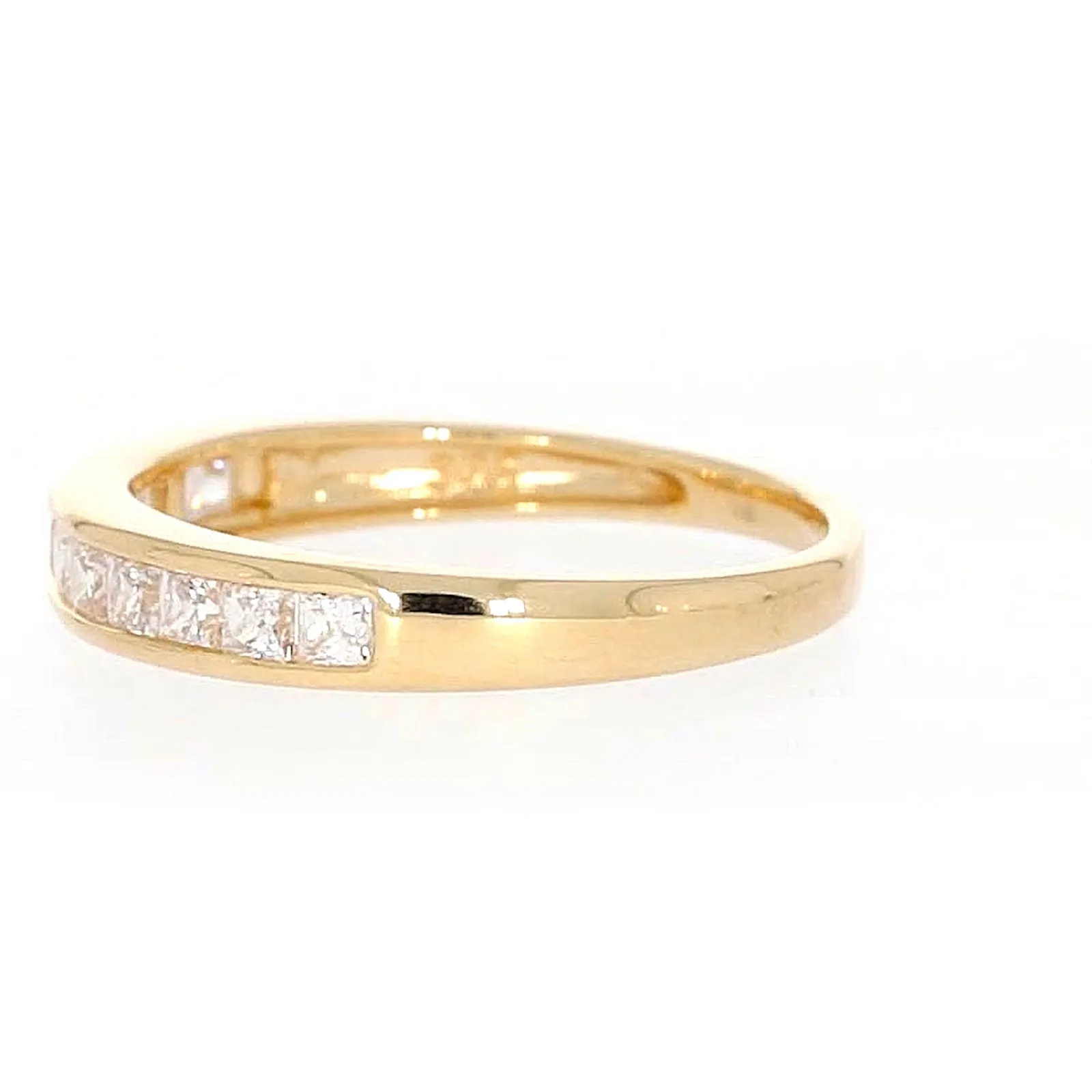 HUSH 9ct Yellow Gold Princess Cut with 1/2 CARAT tw of Diamond Simulants Ring