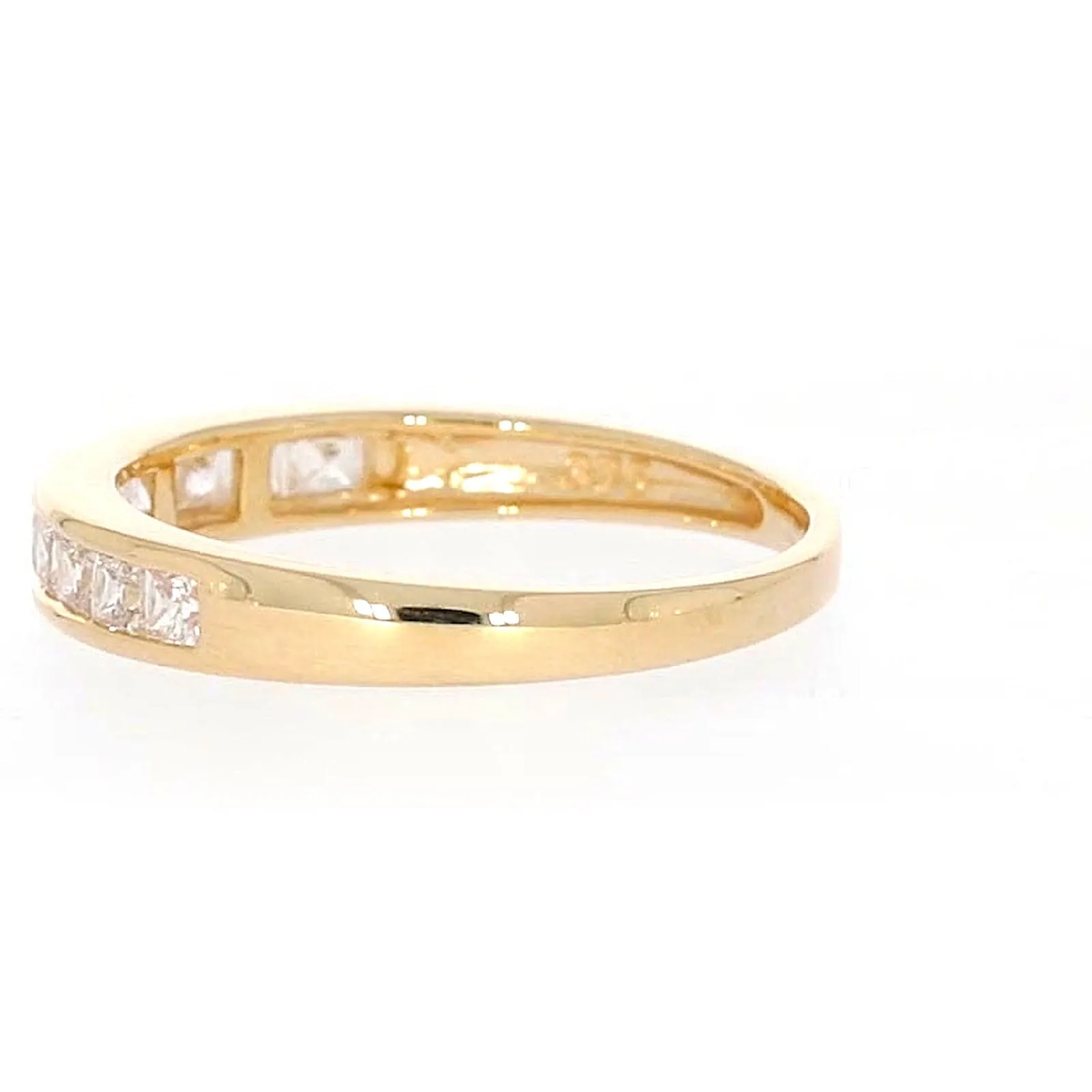 HUSH 9ct Yellow Gold Princess Cut with 1/2 CARAT tw of Diamond Simulants Ring