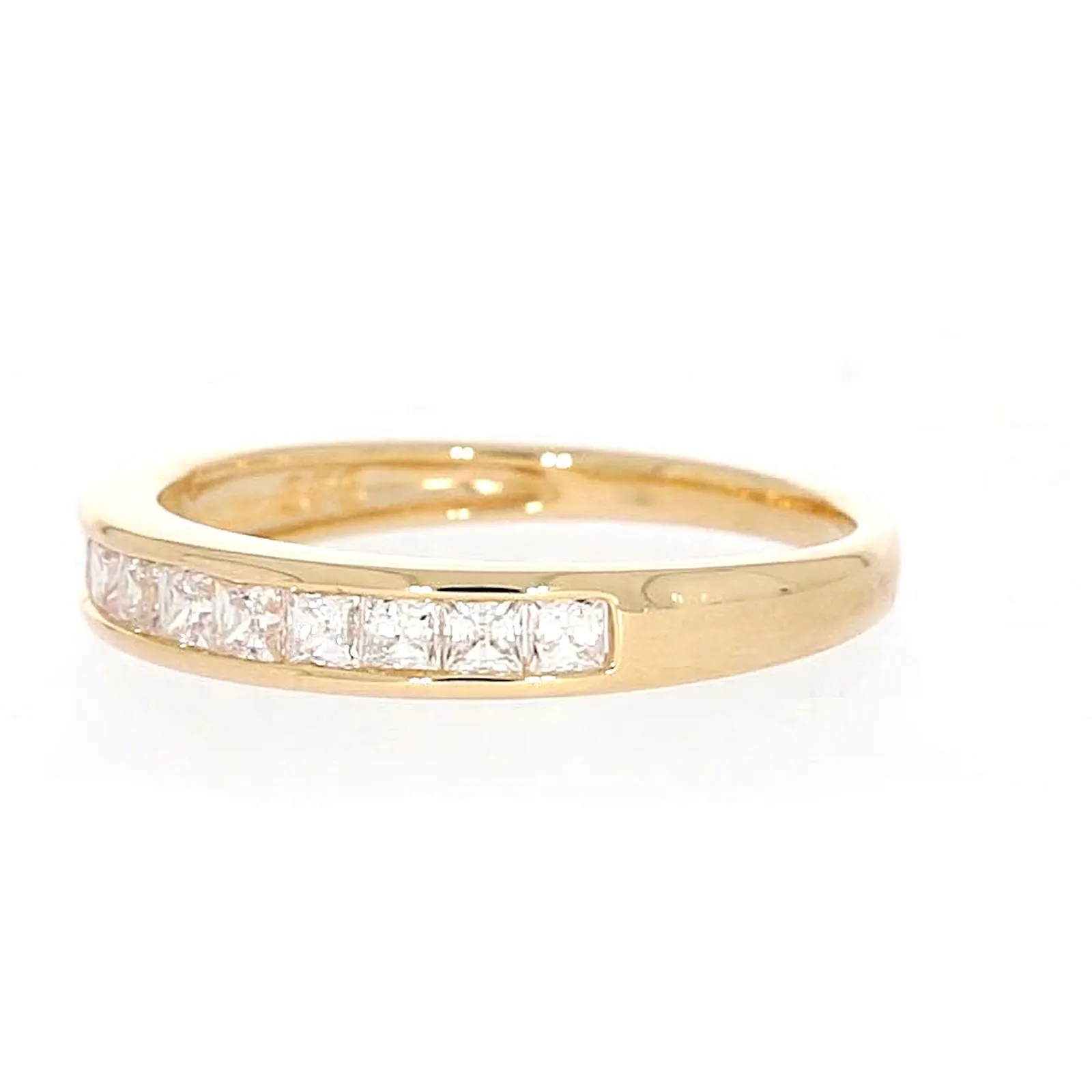HUSH 9ct Yellow Gold Princess Cut with 1/2 CARAT tw of Diamond Simulants Ring