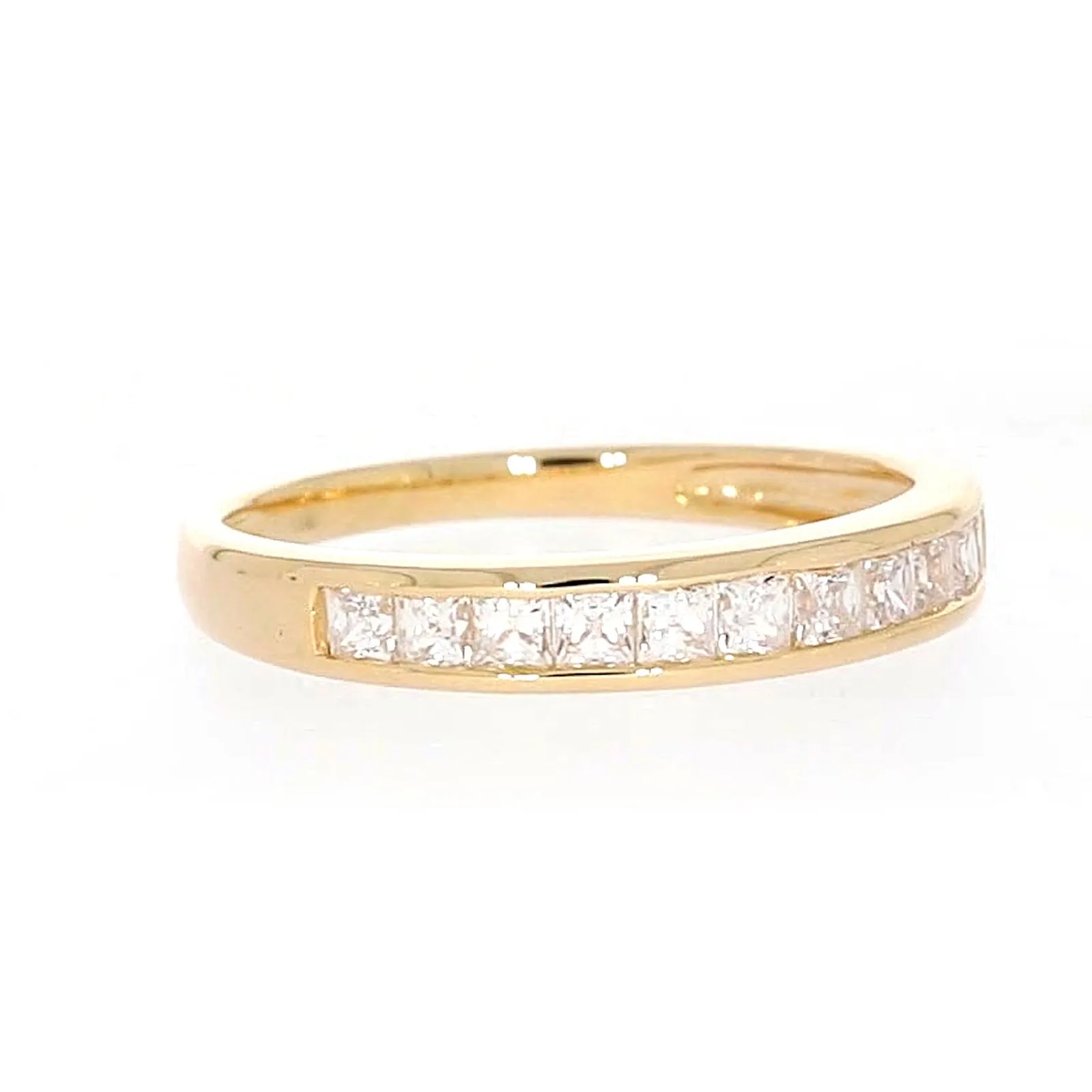 HUSH 9ct Yellow Gold Princess Cut with 1/2 CARAT tw of Diamond Simulants Ring