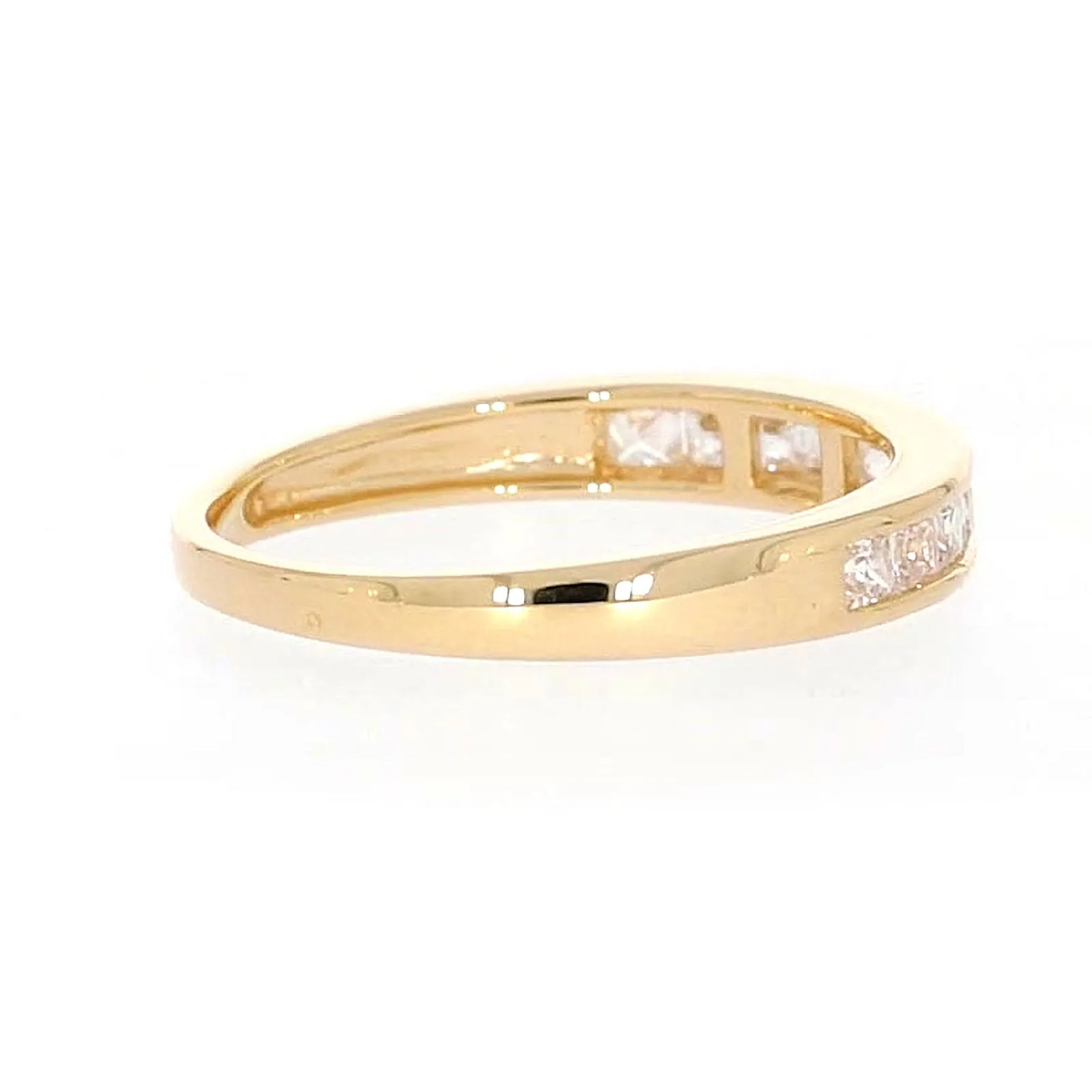 HUSH 9ct Yellow Gold Princess Cut with 1/2 CARAT tw of Diamond Simulants Ring