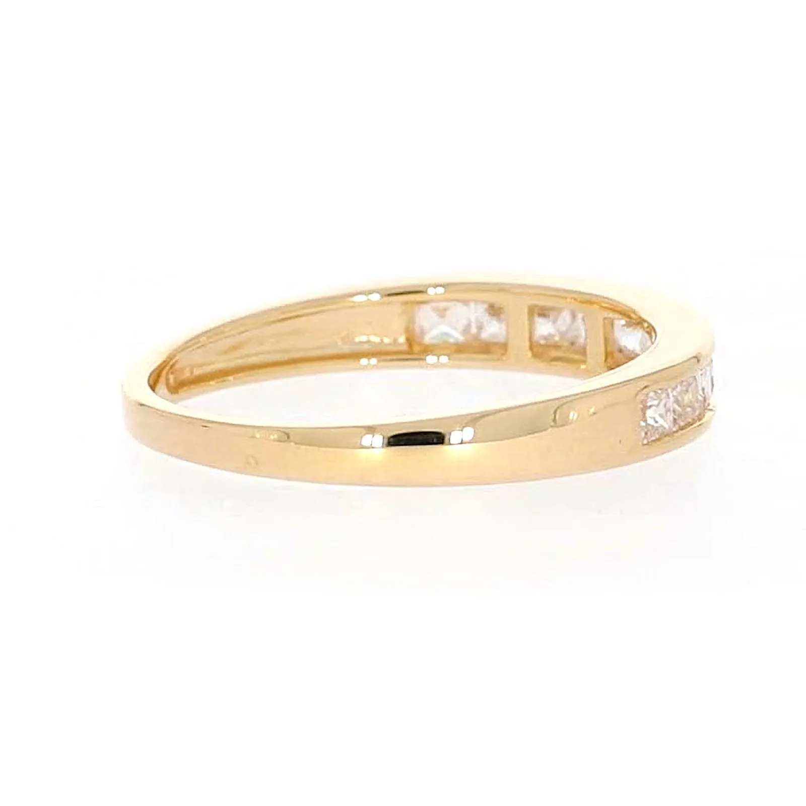 HUSH 9ct Yellow Gold Princess Cut with 1/2 CARAT tw of Diamond Simulants Ring