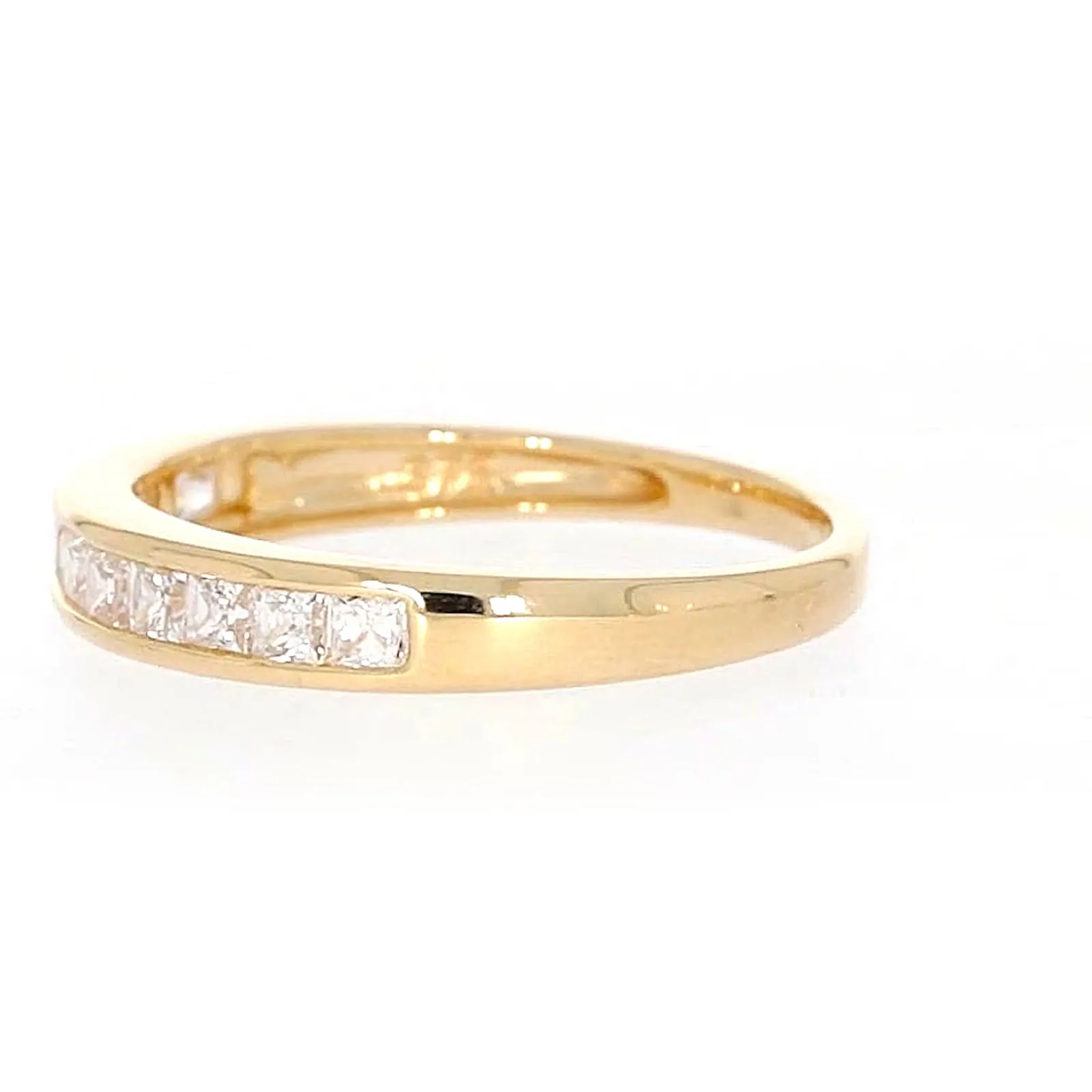 HUSH 9ct Yellow Gold Princess Cut with 1/2 CARAT tw of Diamond Simulants Ring
