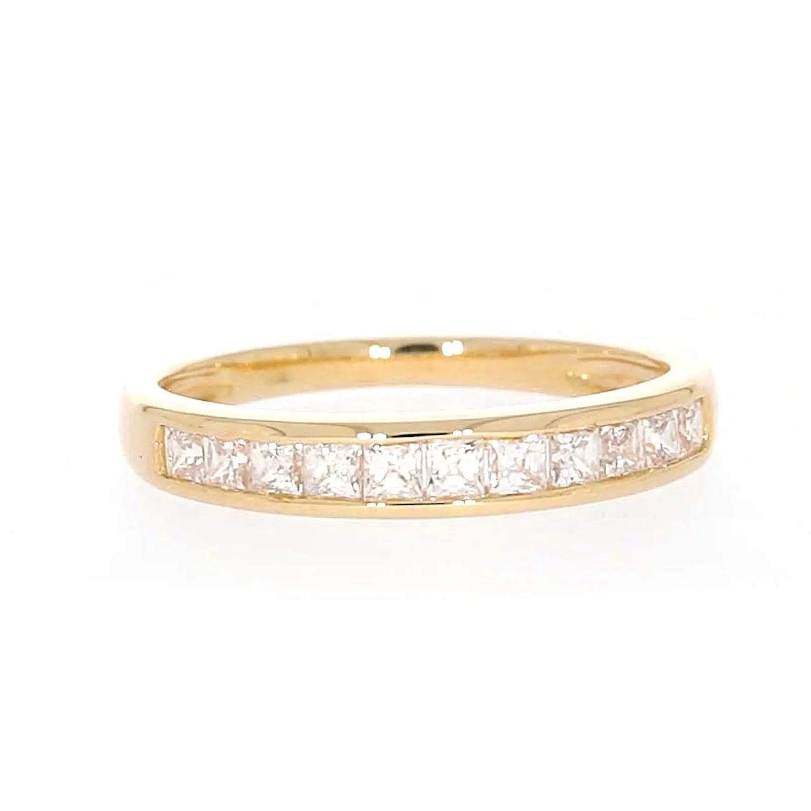 HUSH 9ct Yellow Gold Princess Cut with 1/2 CARAT tw of Diamond Simulants Ring